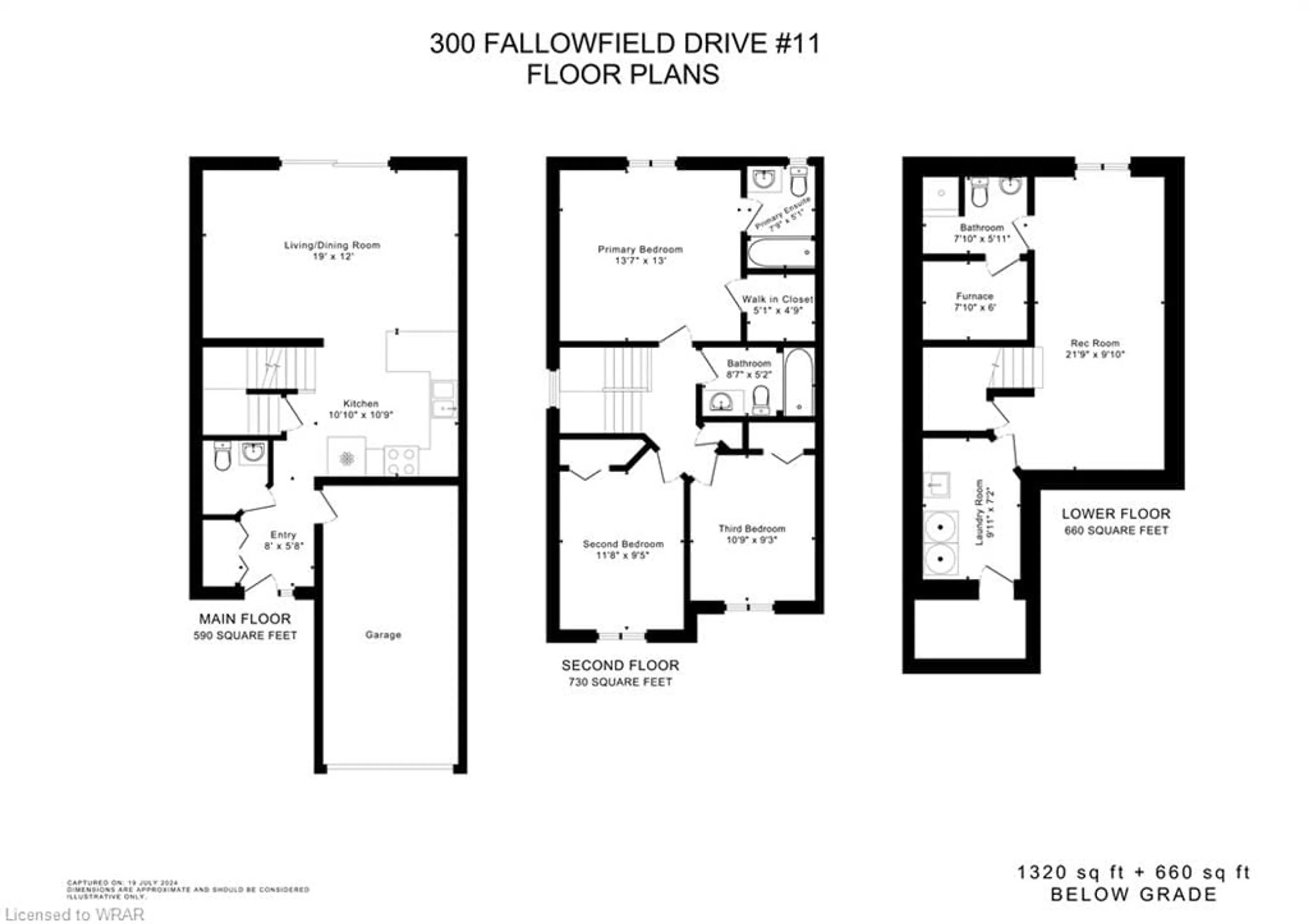 Floor plan for 300 Fallowfield Dr #11, Kitchener Ontario N2C 0A9