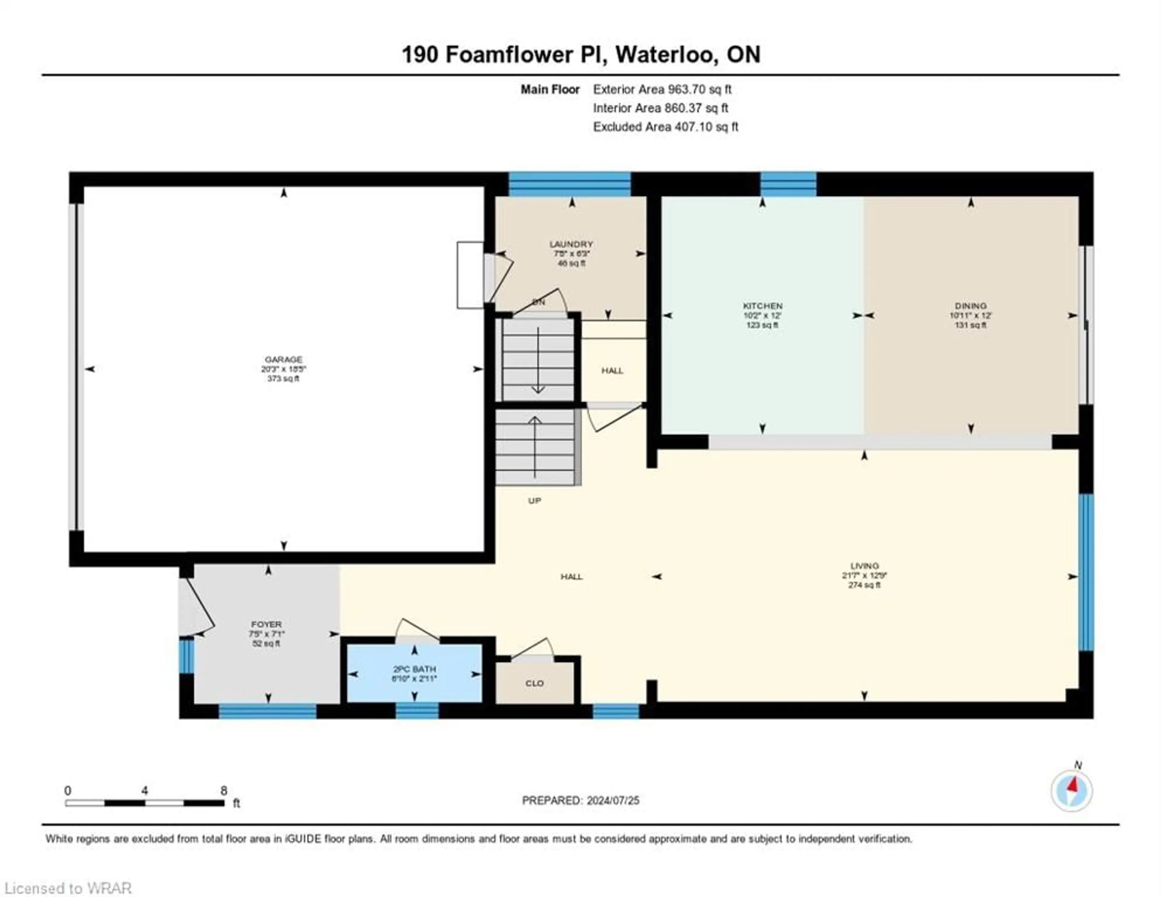 Floor plan for 190 Foamflower Pl, Waterloo Ontario N2V 0G9