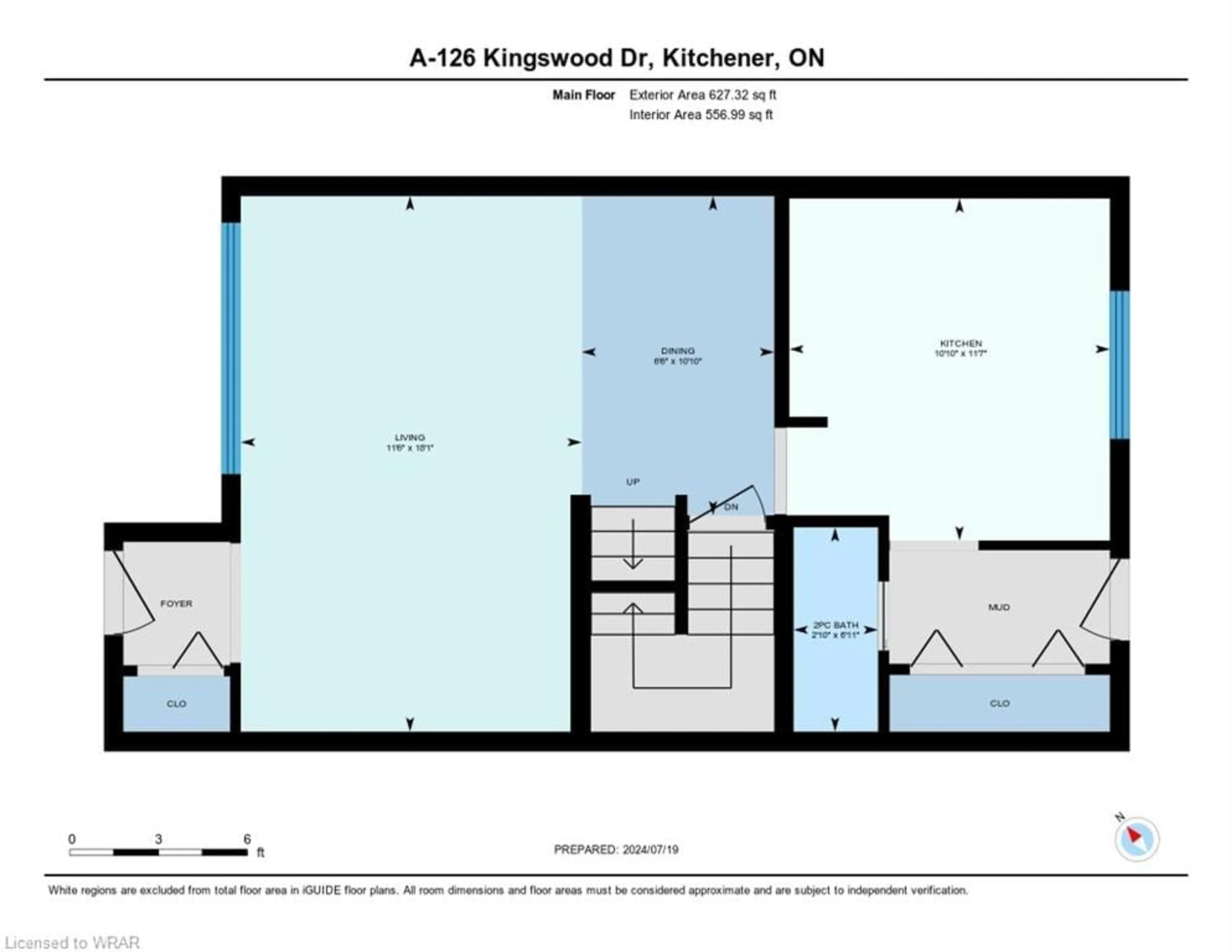Floor plan for 126 Kingswood Dr #A, Kitchener Ontario N2E 1S9