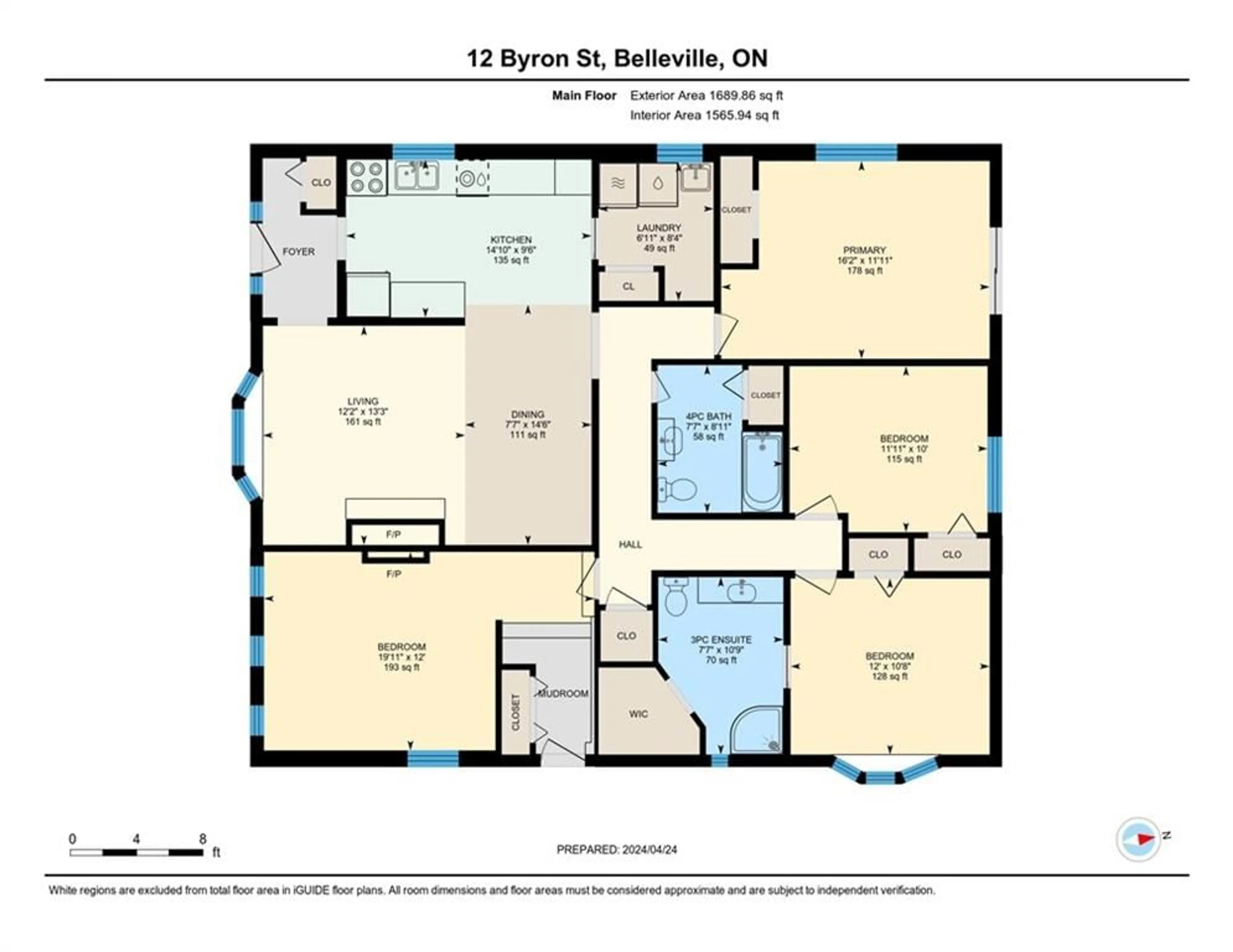 Floor plan for 12 Byron St, Belleville Ontario K8N 2W1