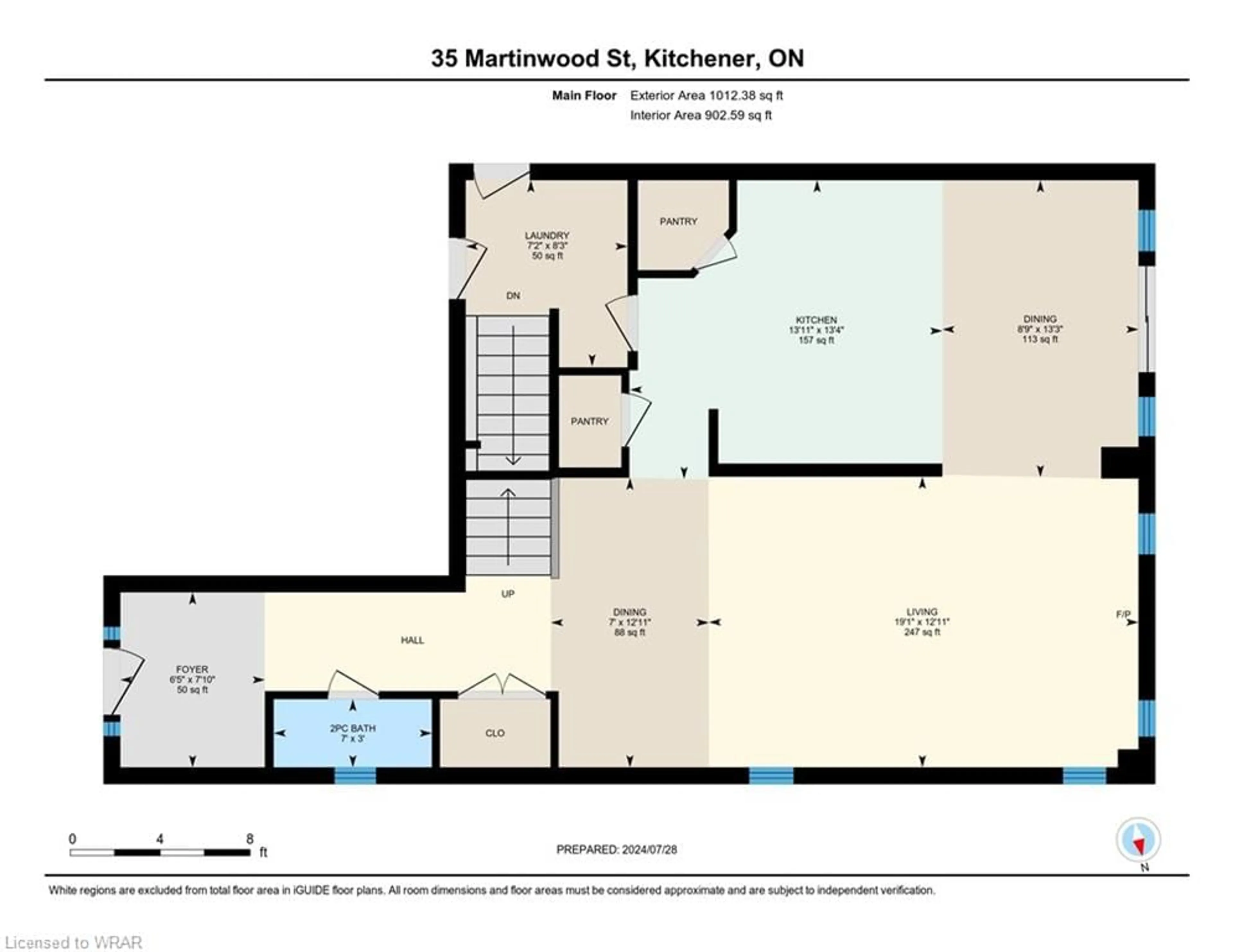 Floor plan for 35 Martinwood St, Kitchener Ontario N2P 0B3