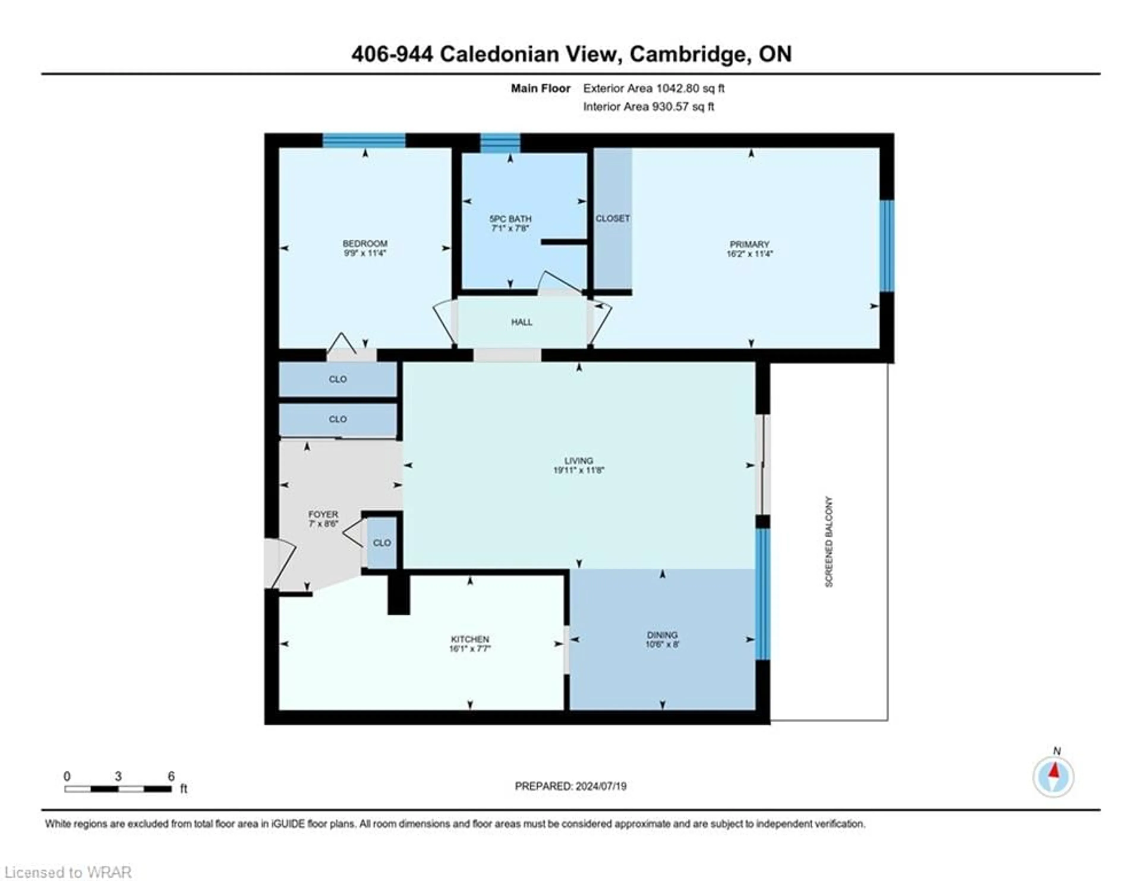 Floor plan for 944 Caledonian View #406, Cambridge Ontario N3H 1A5