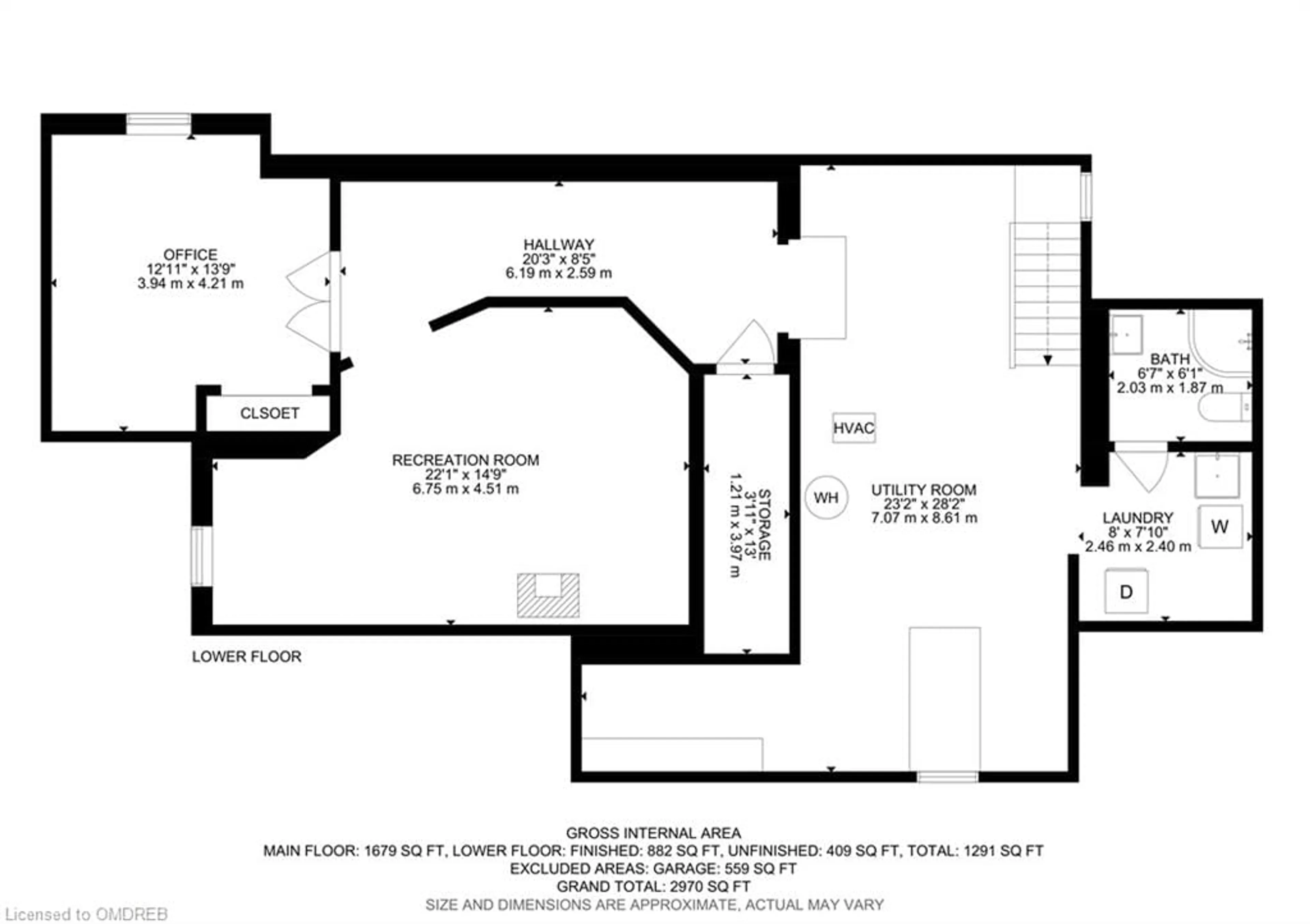 Floor plan for 71 Bronte St, Milton Ontario L9T 1Z4