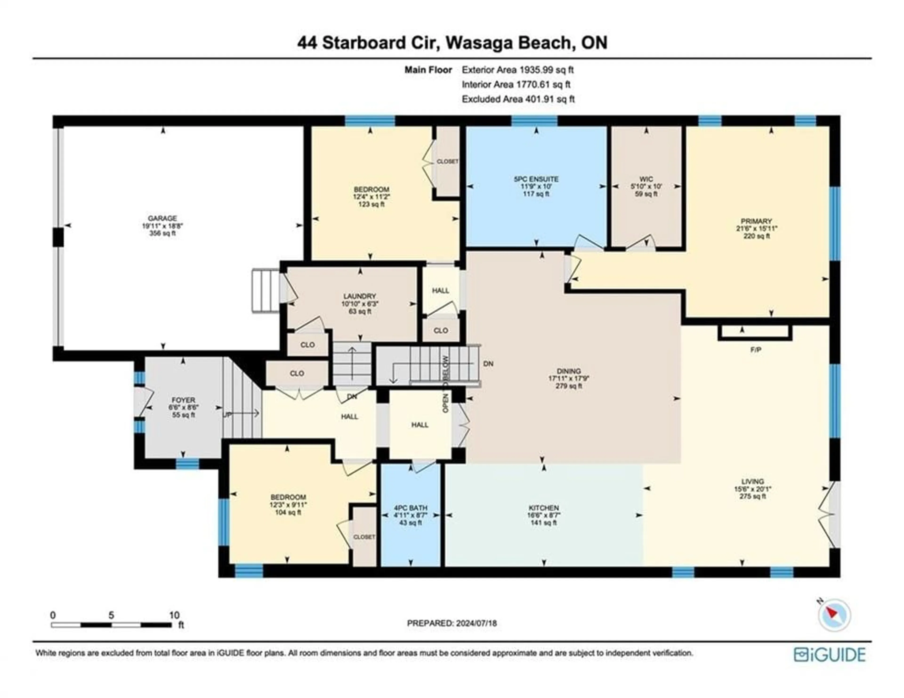 Floor plan for 44 Starboard Cir, Wasaga Beach Ontario L9Z 0E9