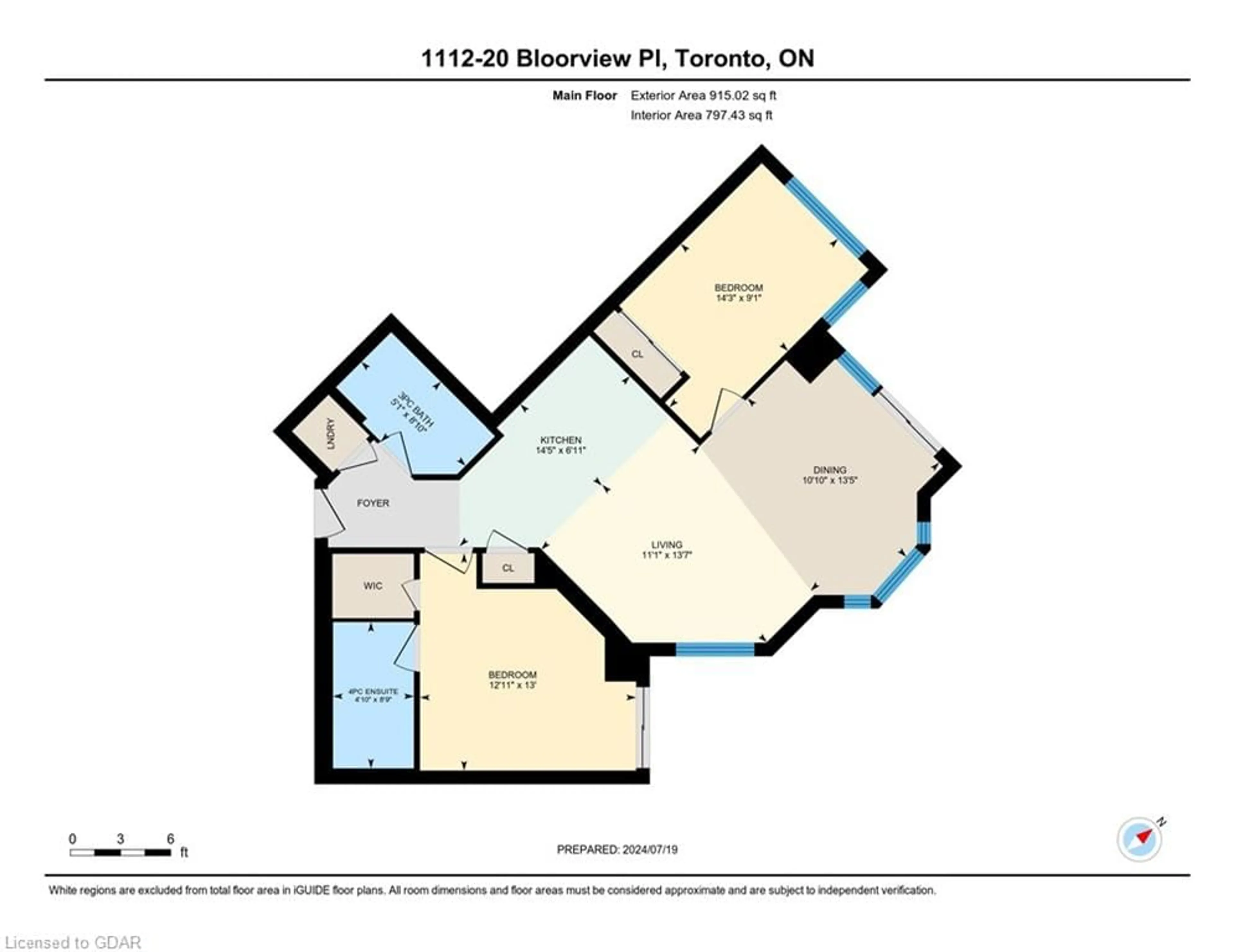 Floor plan for 20 Bloorview Pl #1112, Toronto Ontario M2J 0A6