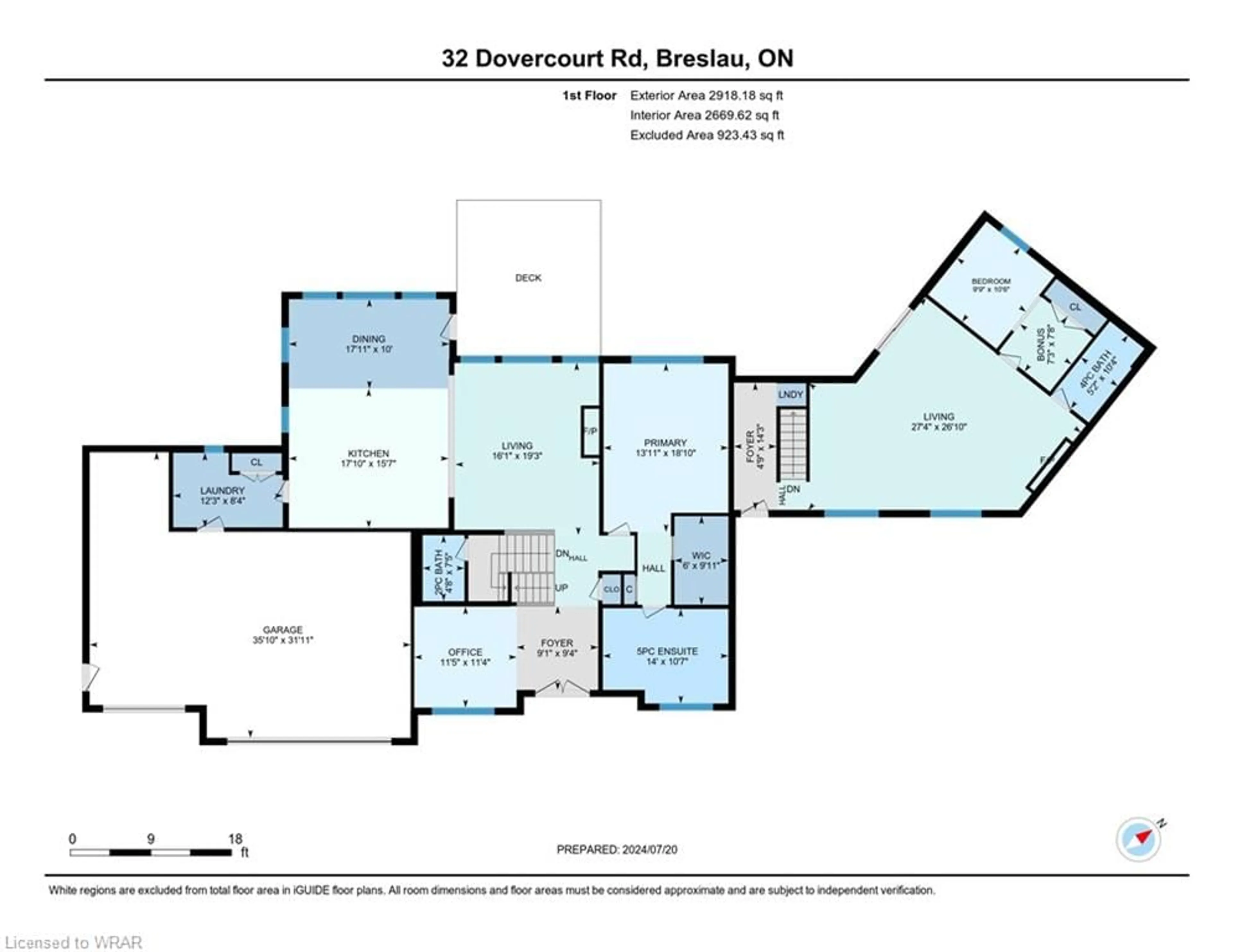 Floor plan for 32 Dovercourt Rd, Breslau Ontario N0B 1M0