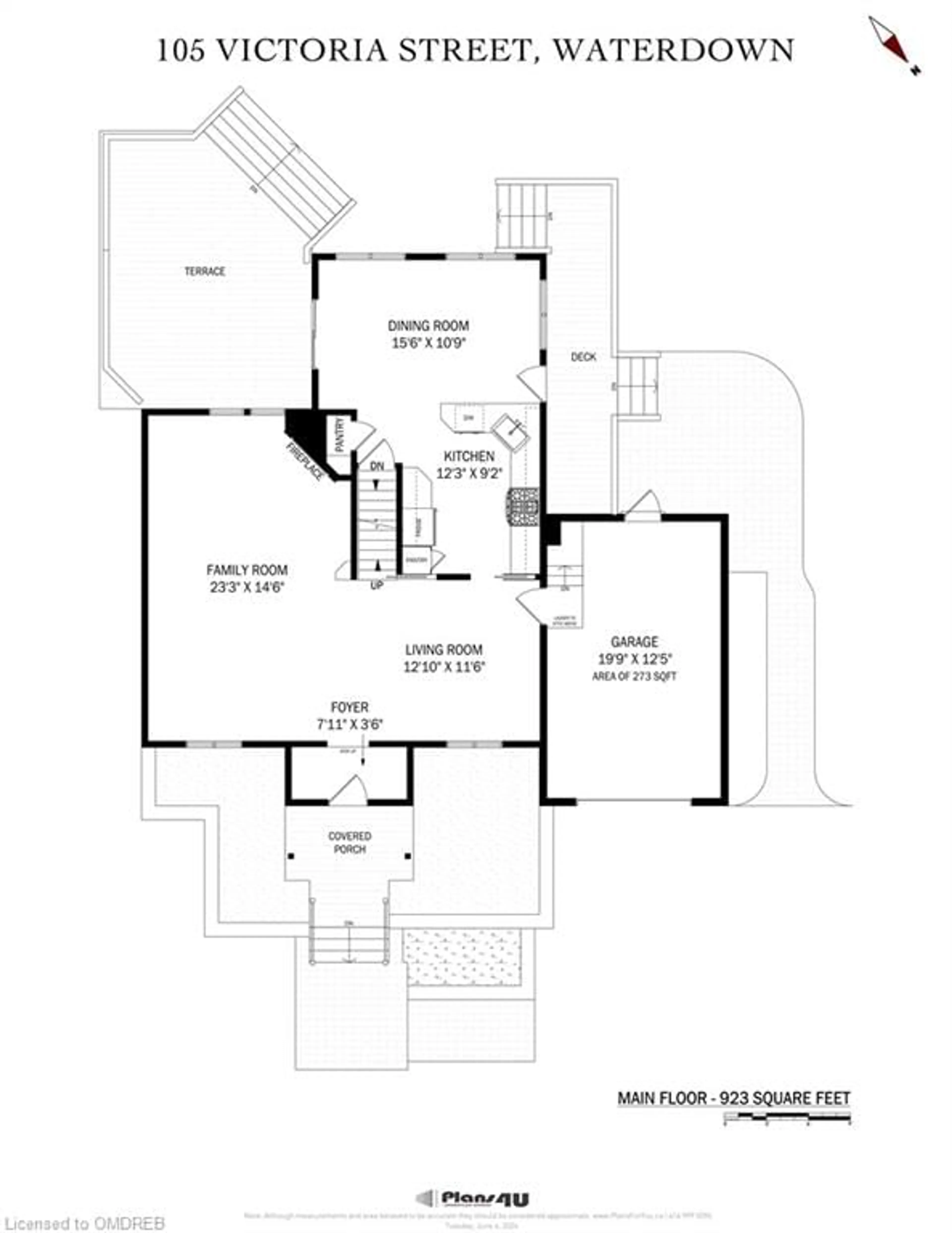 Floor plan for 105 Victoria St, Waterdown Ontario L0R 2H0
