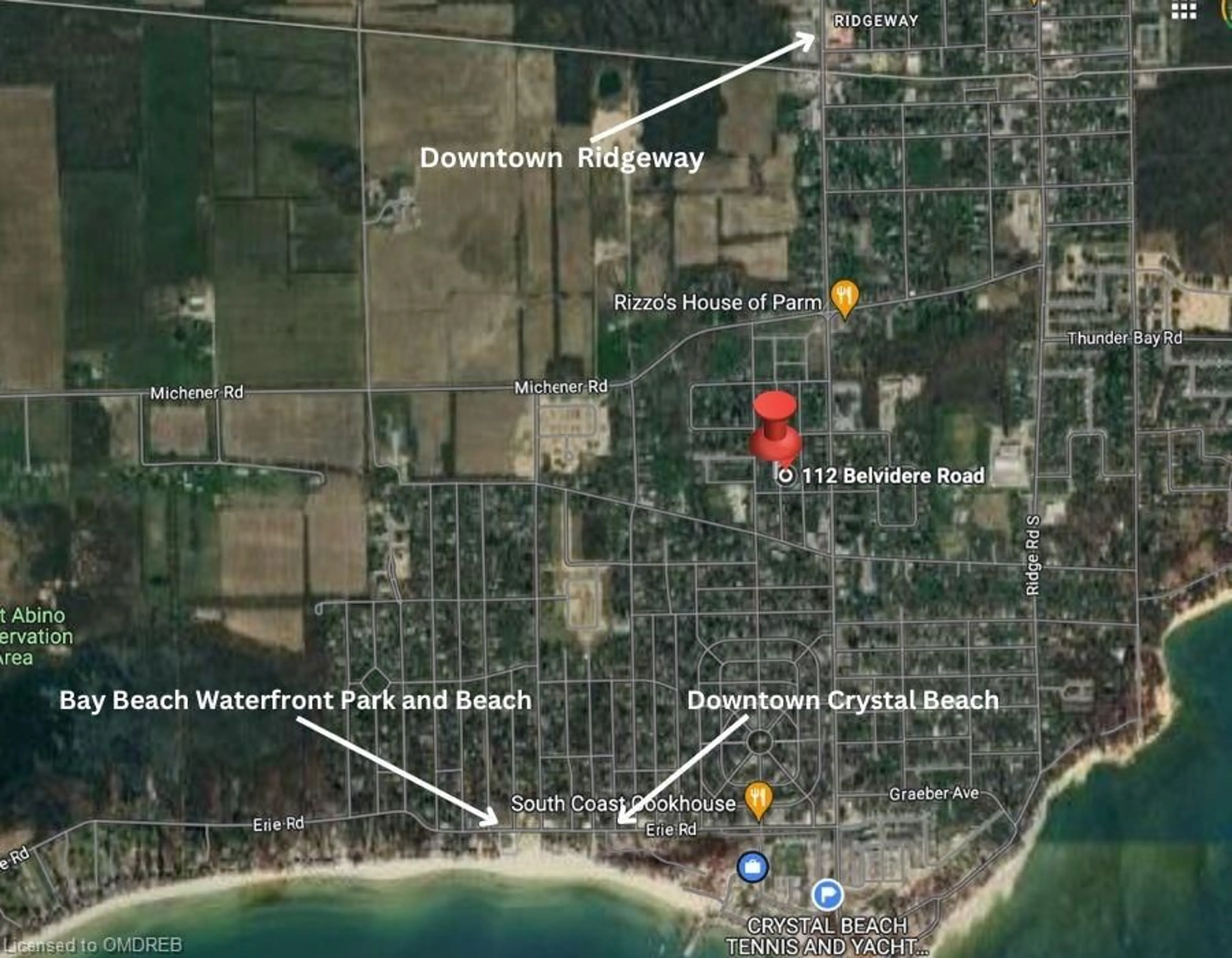 Picture of a map for 112 Belvedere Rd, Crystal Beach Ontario L0S 1B0