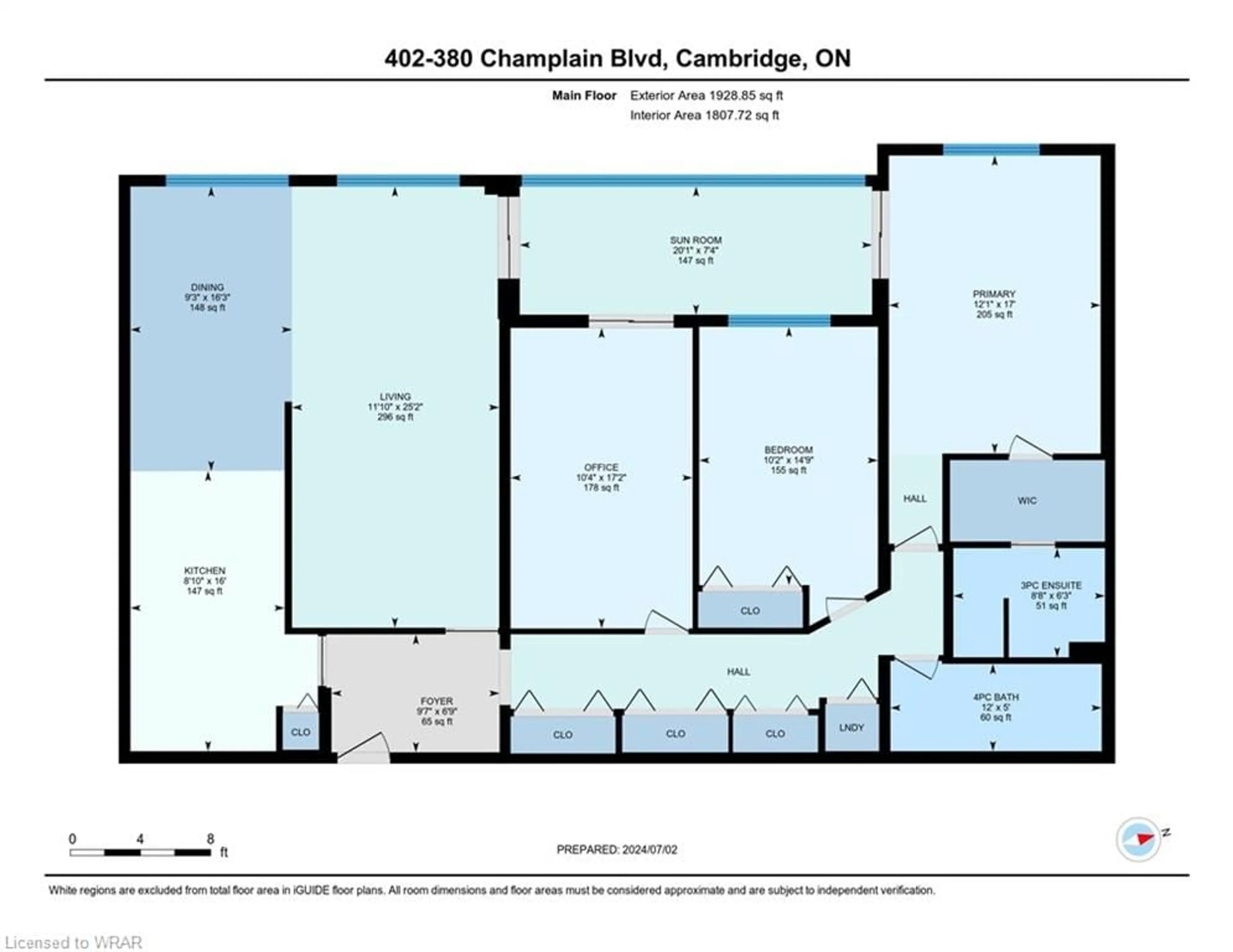 Floor plan for 380 Champlain Blvd #402, Cambridge Ontario N1R 7J6