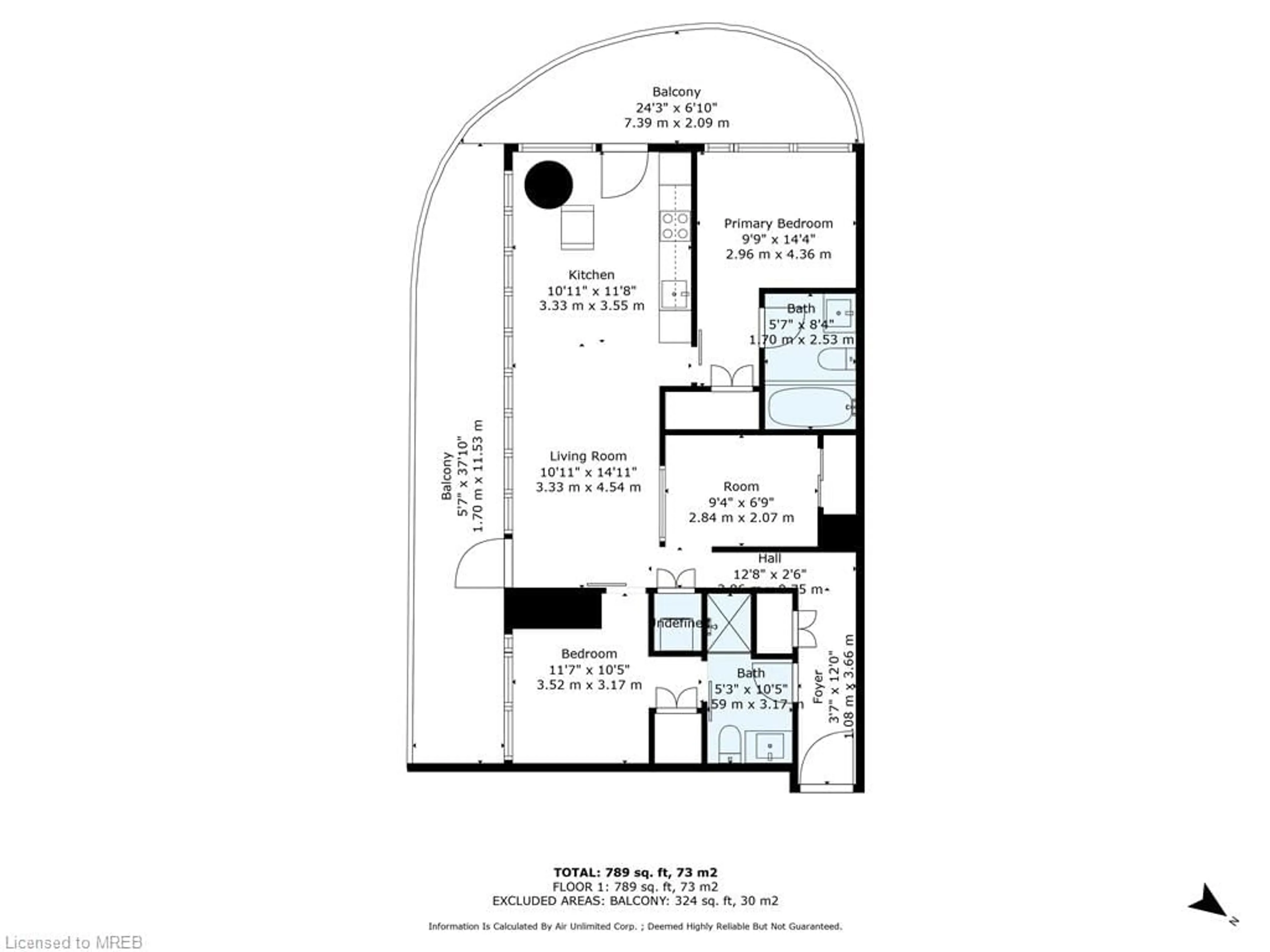 Floor plan for 197 Yonge St #1409, Toronto Ontario M5B 0C1