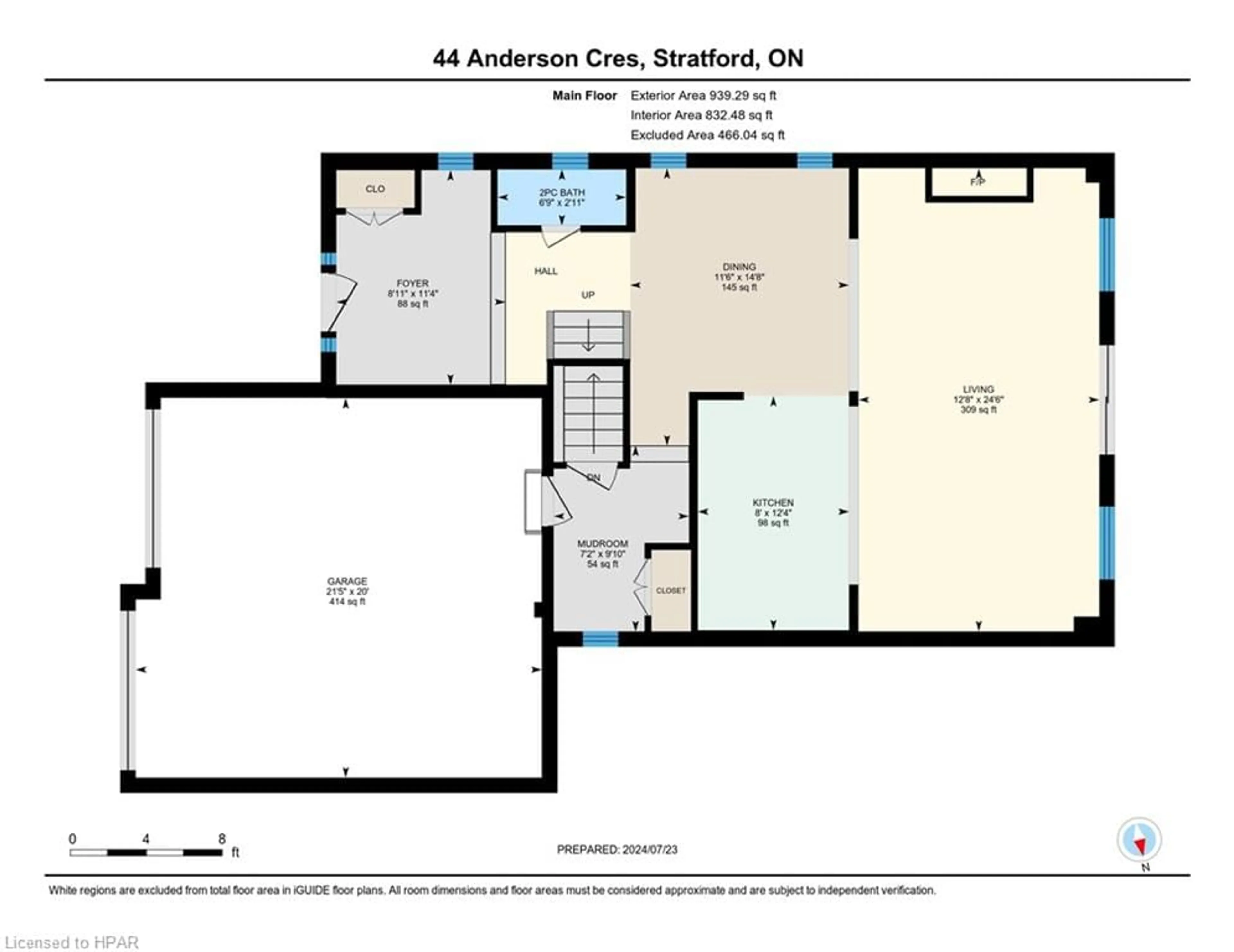 Floor plan for 44 Anderson Crescent, Stratford Ontario N5A 7S2