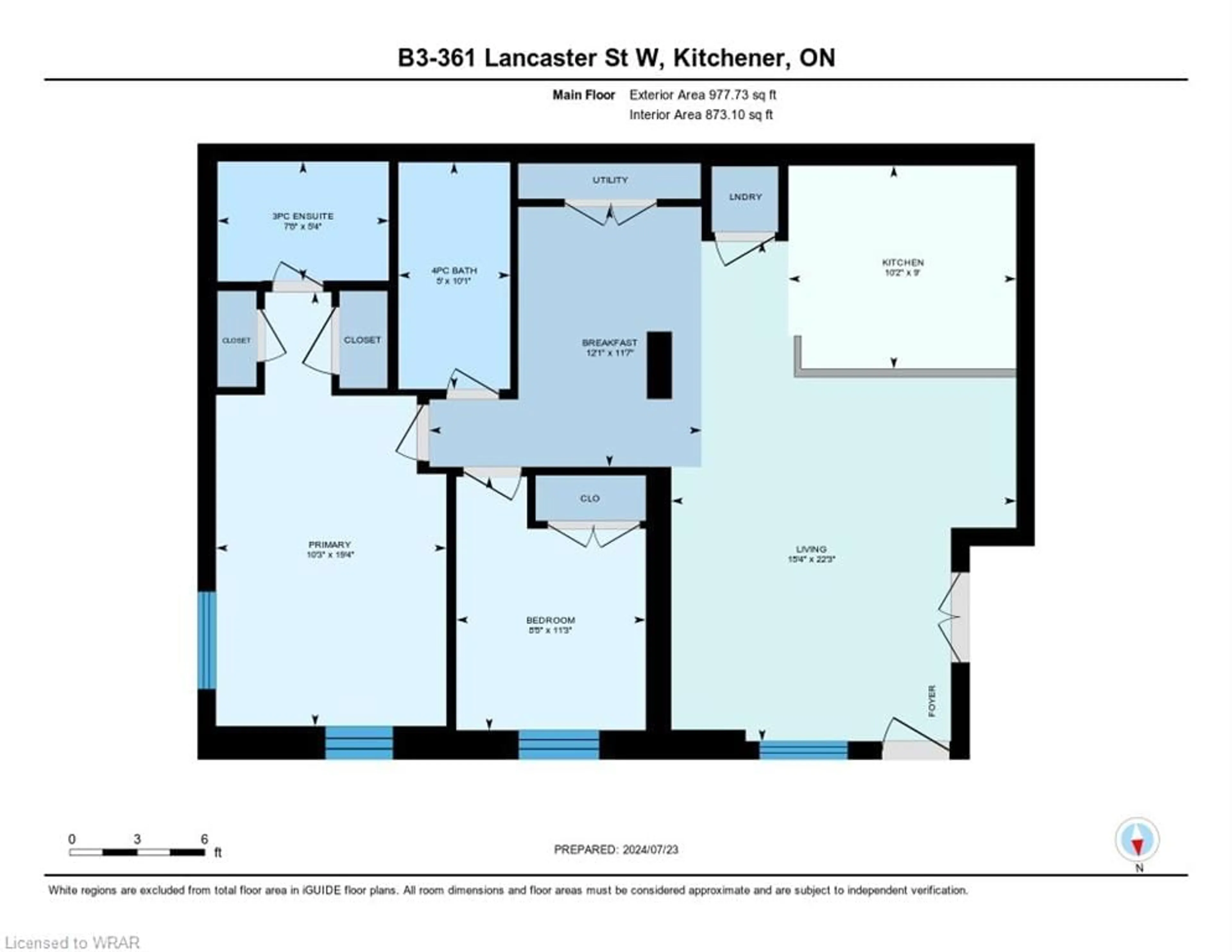 Floor plan for 361 Lancaster St #B3, Kitchener Ontario N2H 0C1