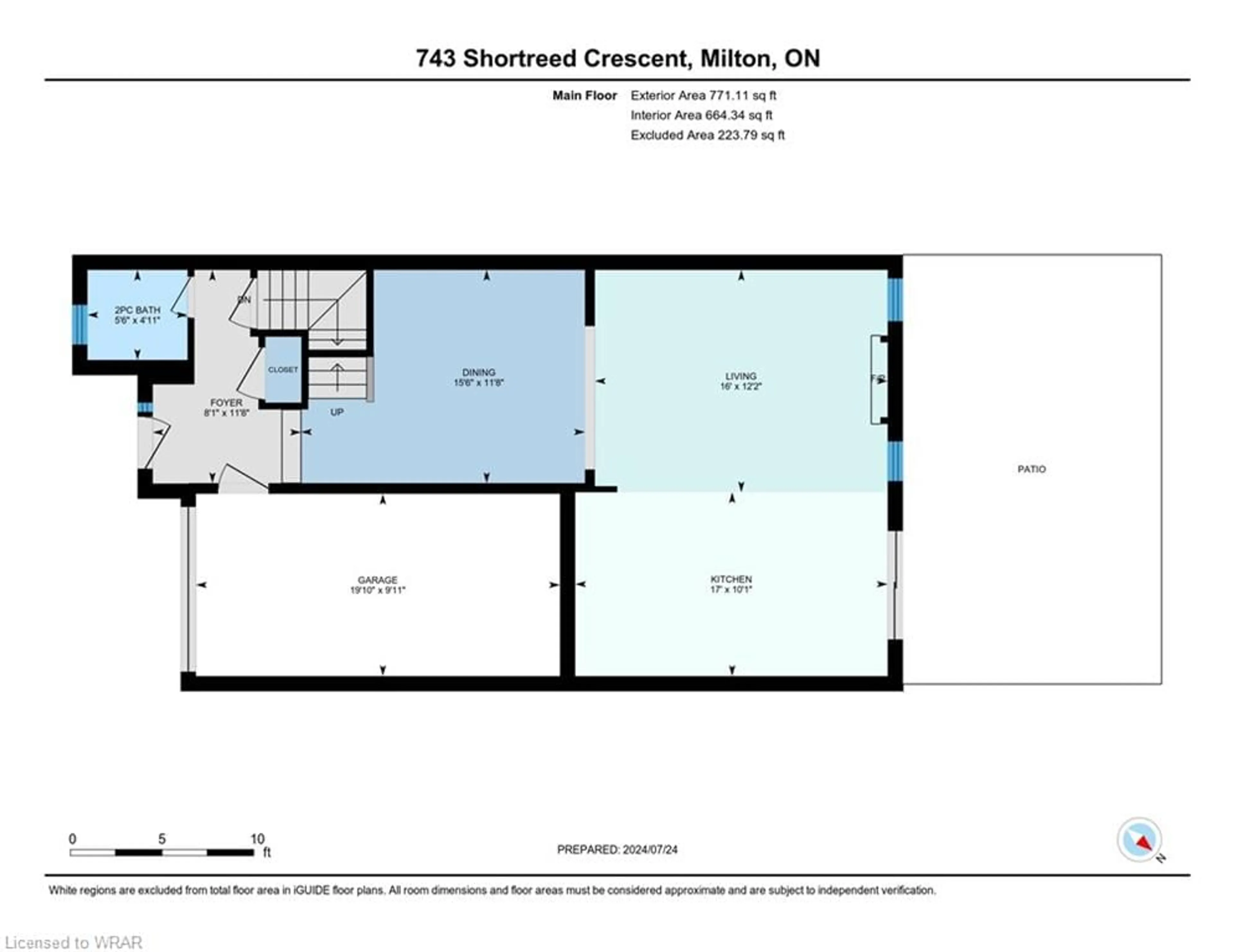 Floor plan for 743 Shortreed Cres, Milton Ontario L9T 0E8