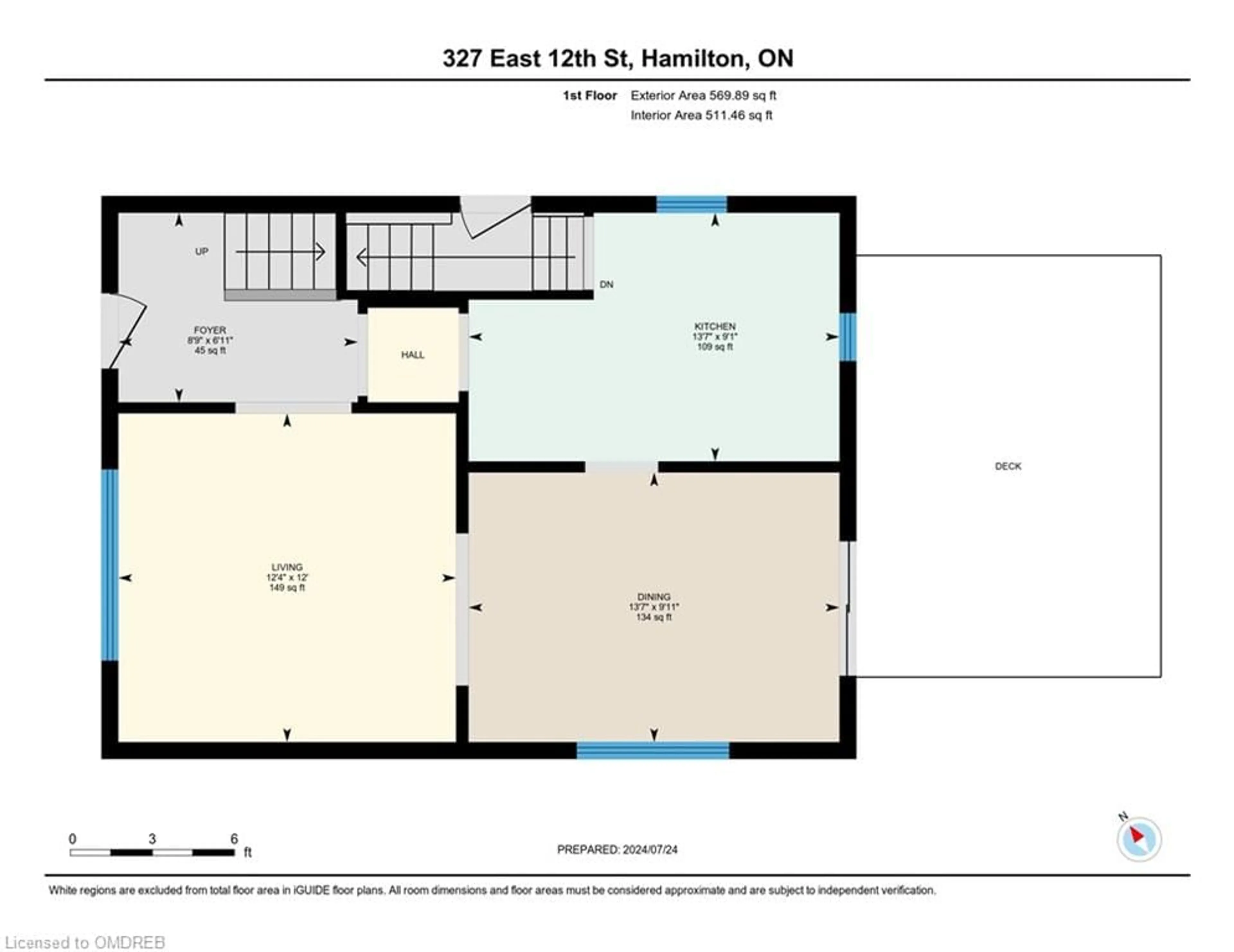 Floor plan for 327 East 12th St, Hamilton Ontario L9A 3X9
