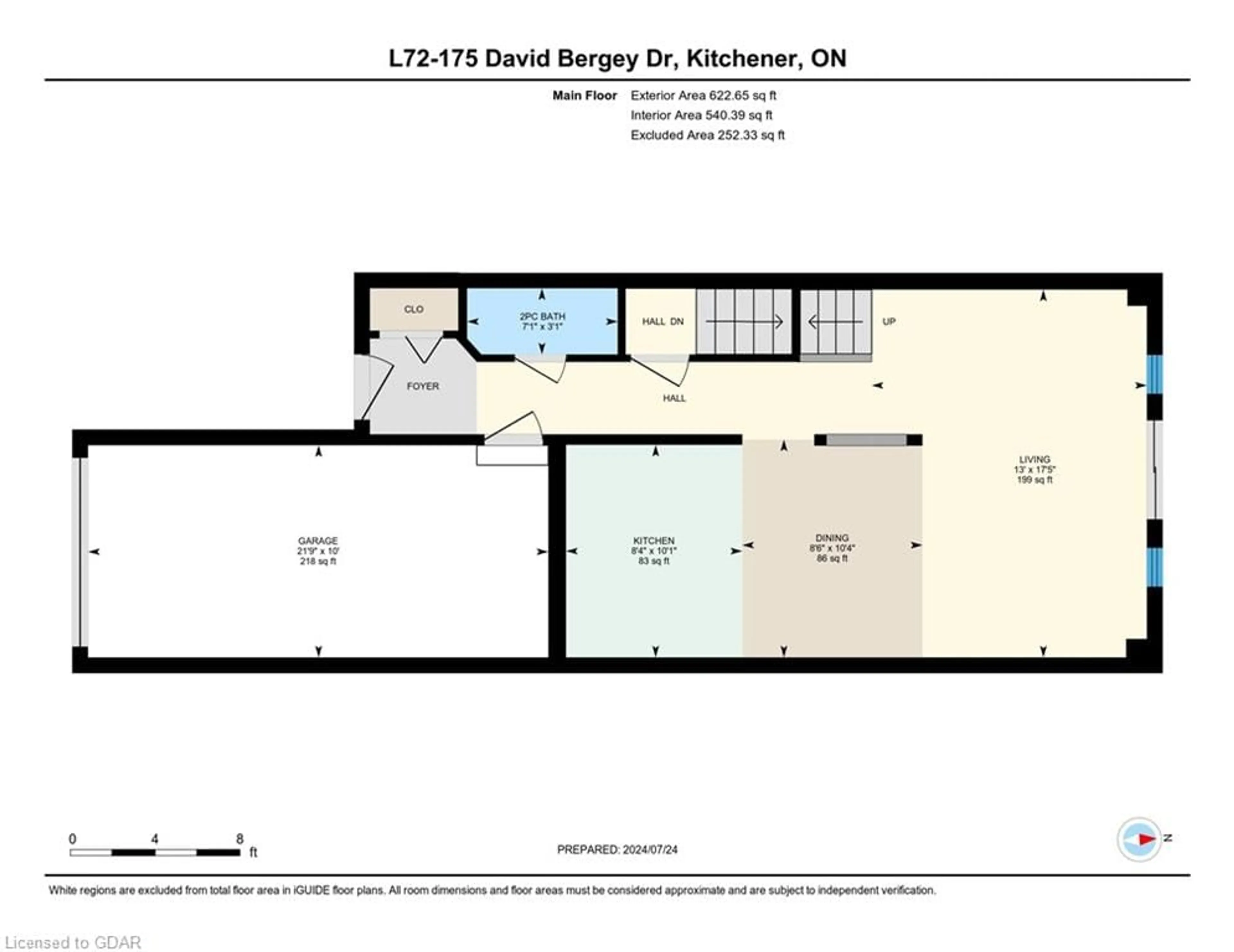 Floor plan for 175 David Bergey Dr #L72, Kitchener Ontario N2E 4H6