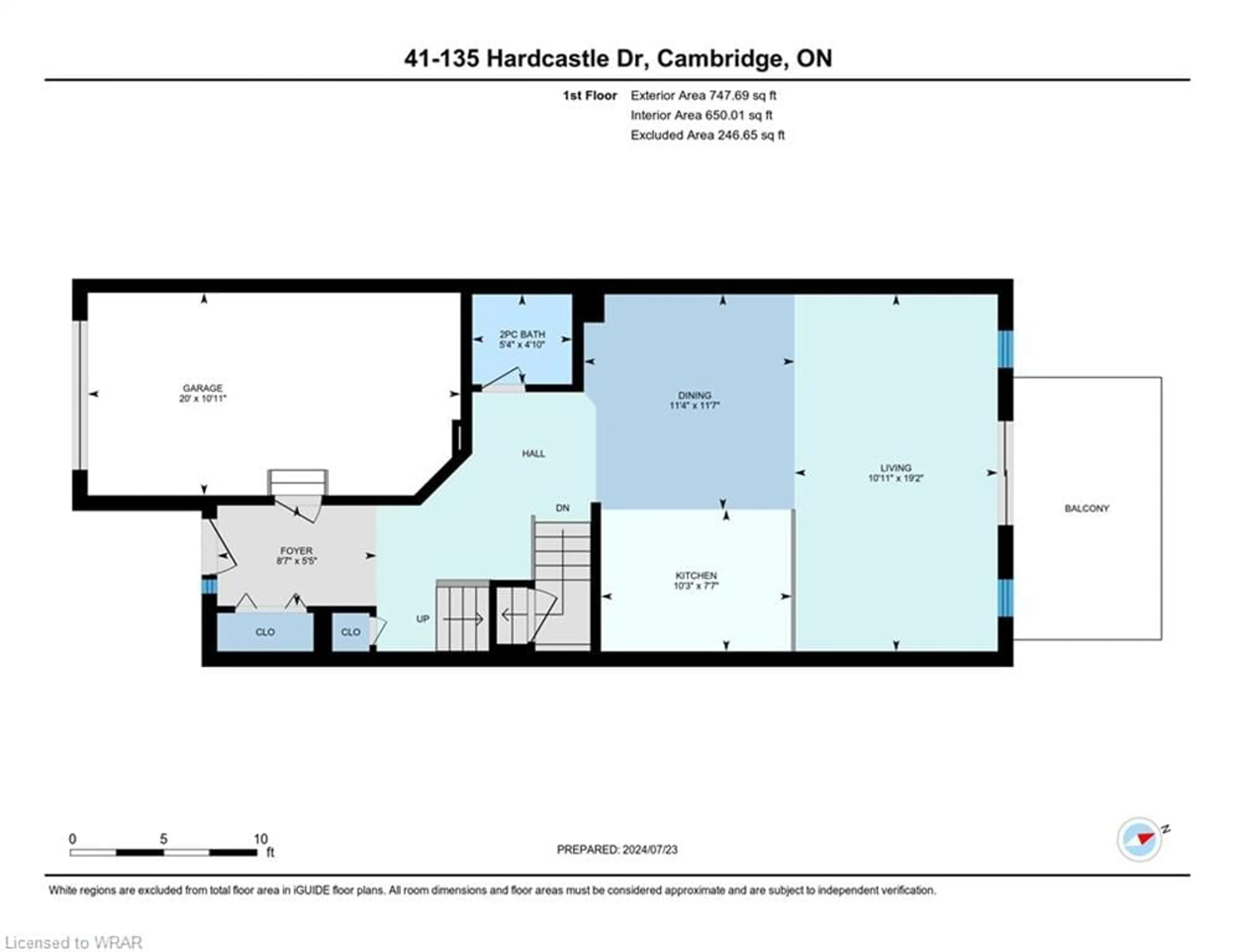 Floor plan for 135 Hardcastle Dr #41, Cambridge Ontario N1S 0B6