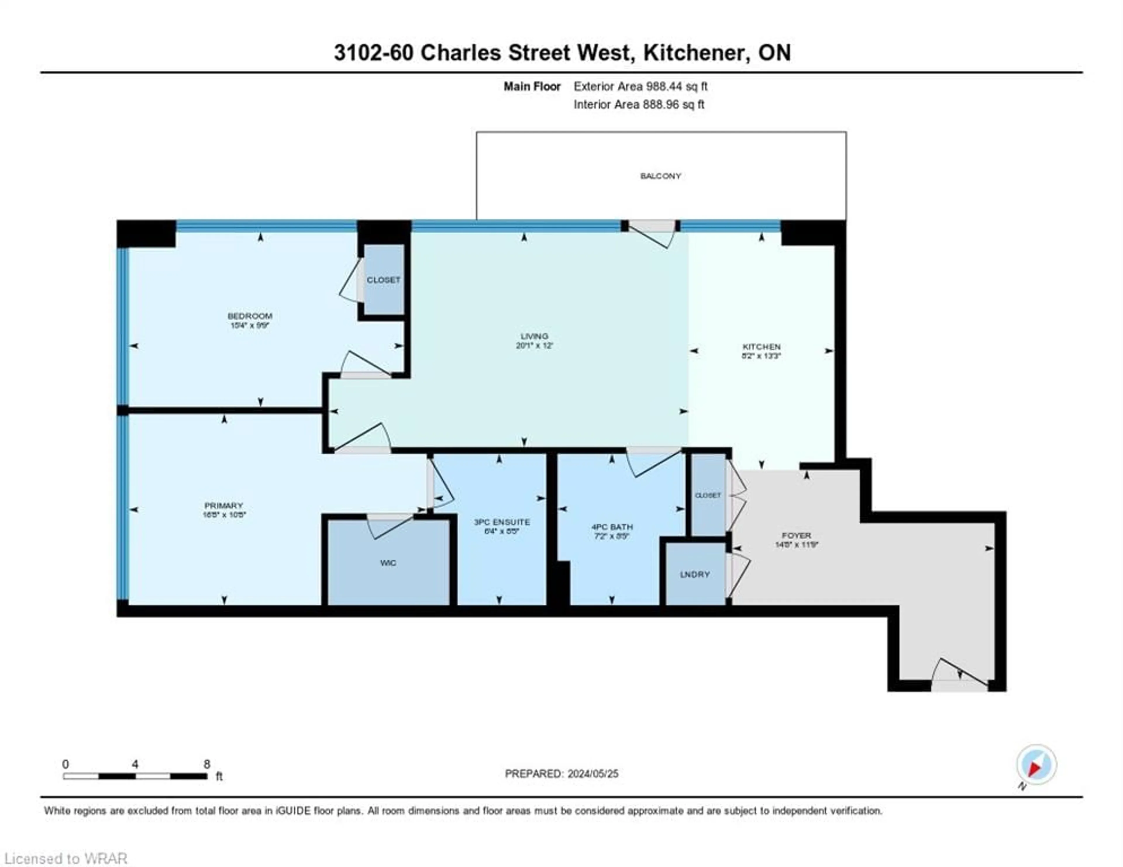 Floor plan for 60 Charles St #3102, Kitchener Ontario N2G 0C9