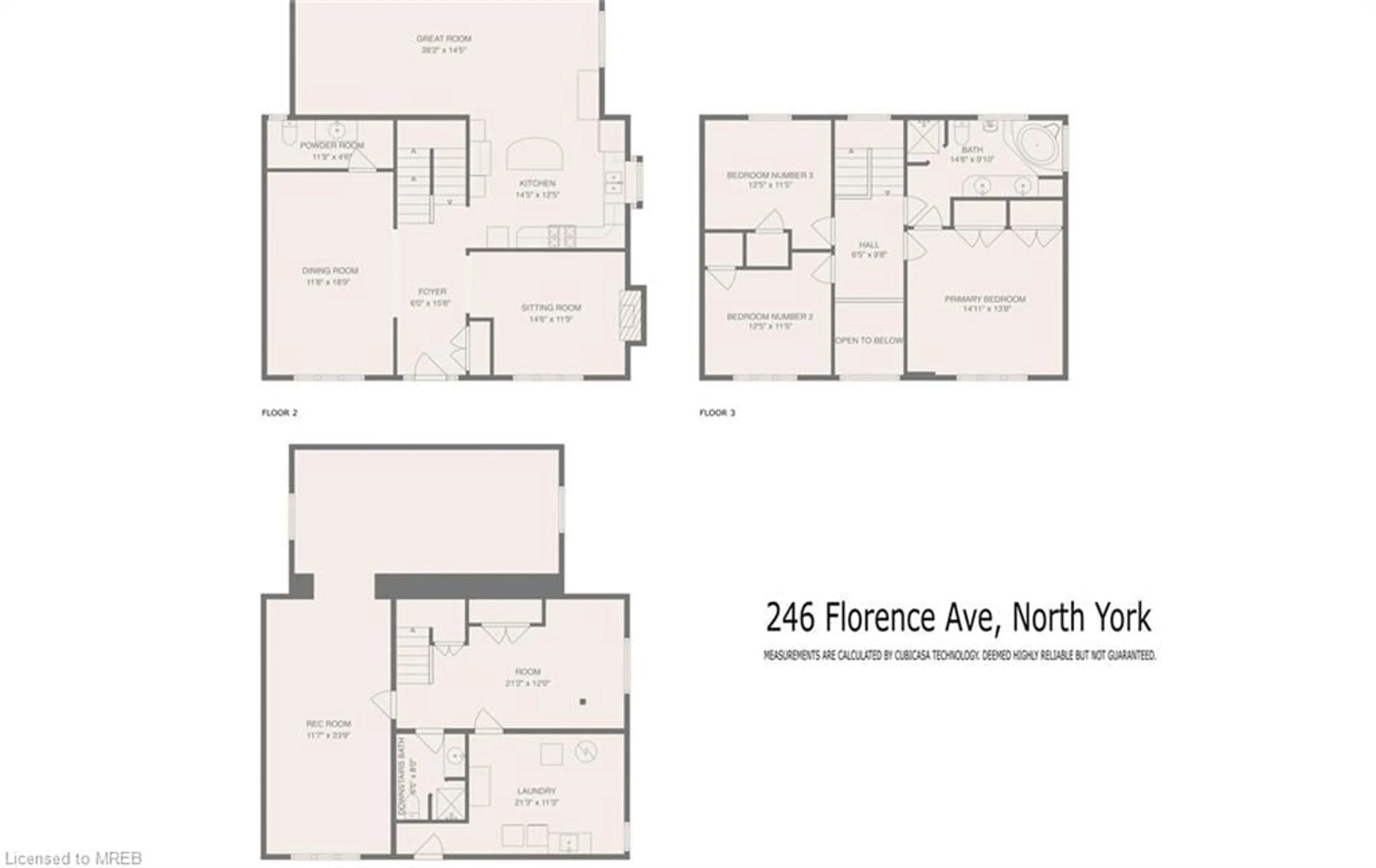 Floor plan for 246 Florence Ave, North York Ontario M2N 1G6