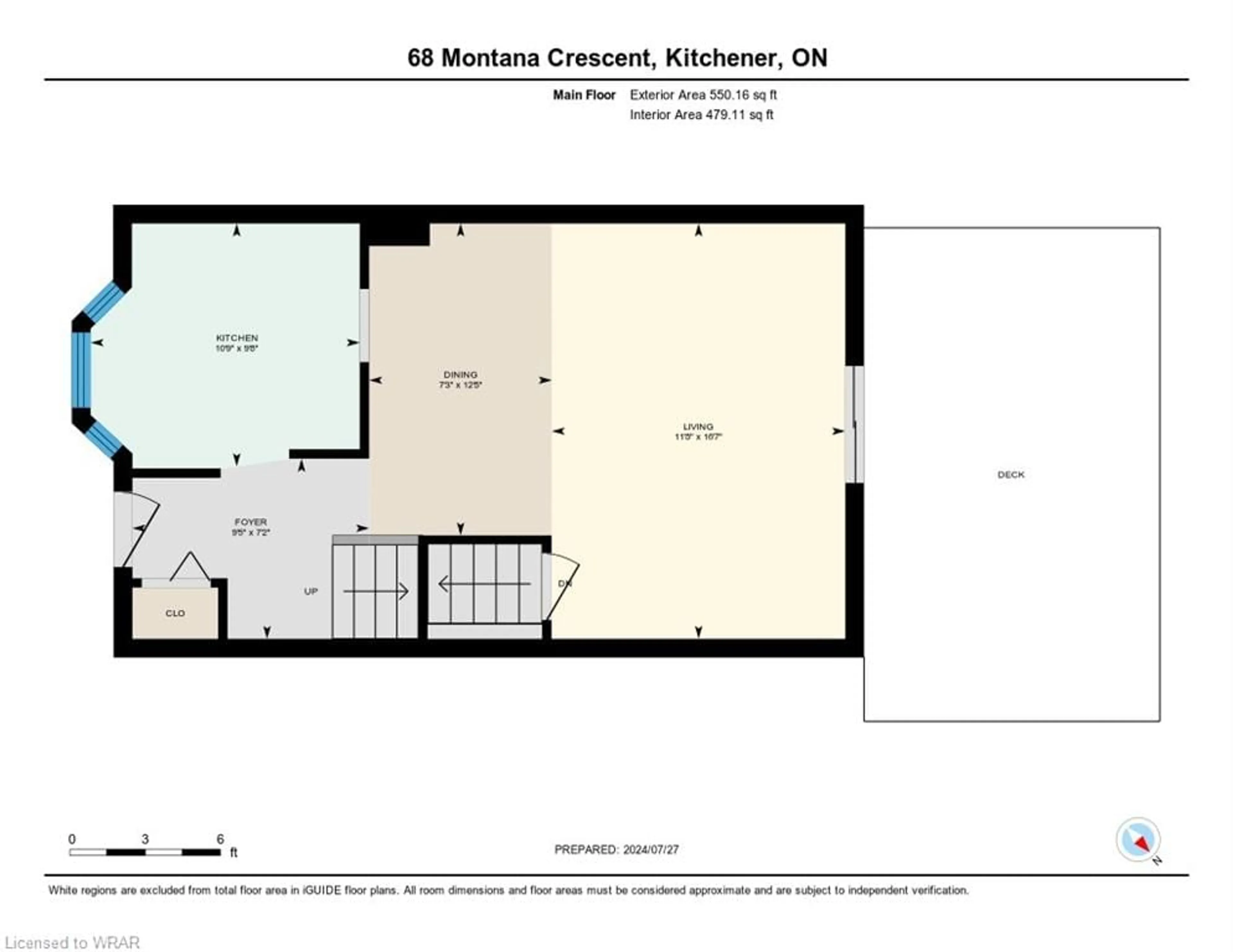 Floor plan for 68 Montana Cres, Kitchener Ontario N2N 2S1