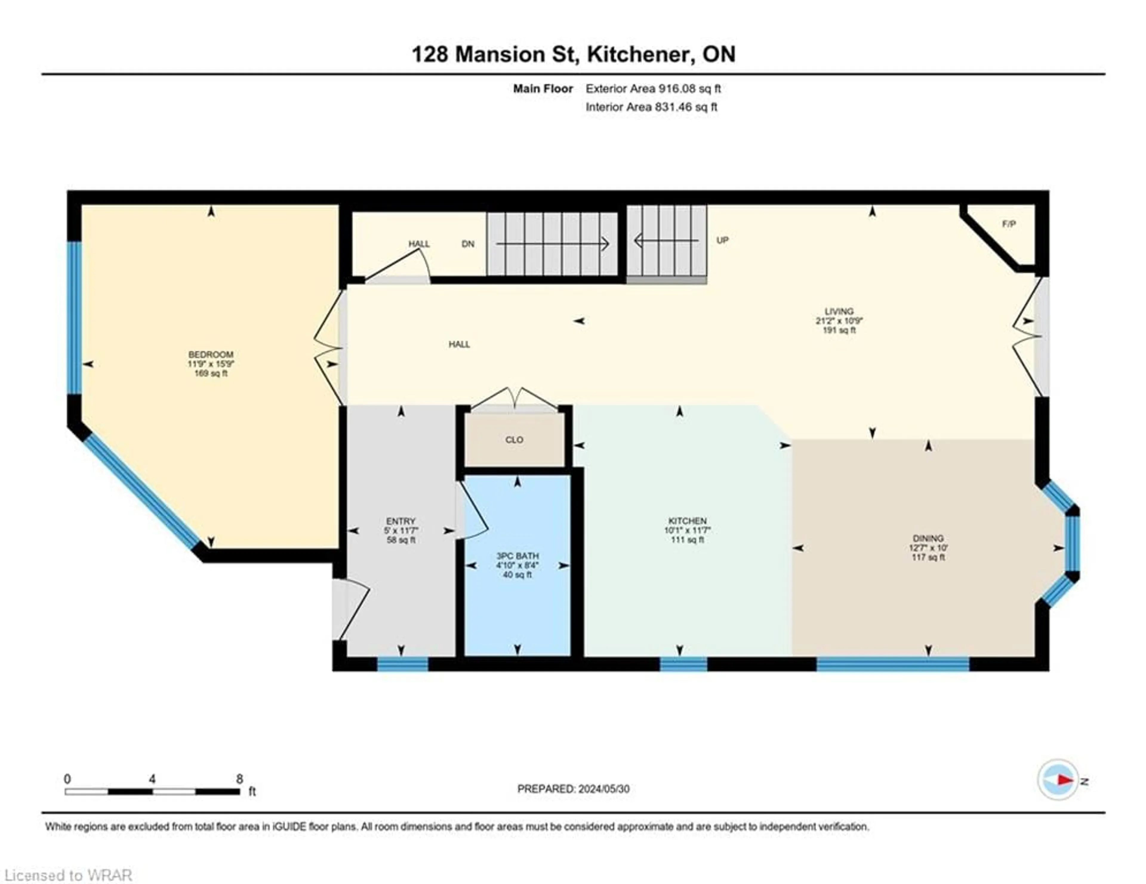 Floor plan for 128 Mansion St, Kitchener Ontario N2H 0A2