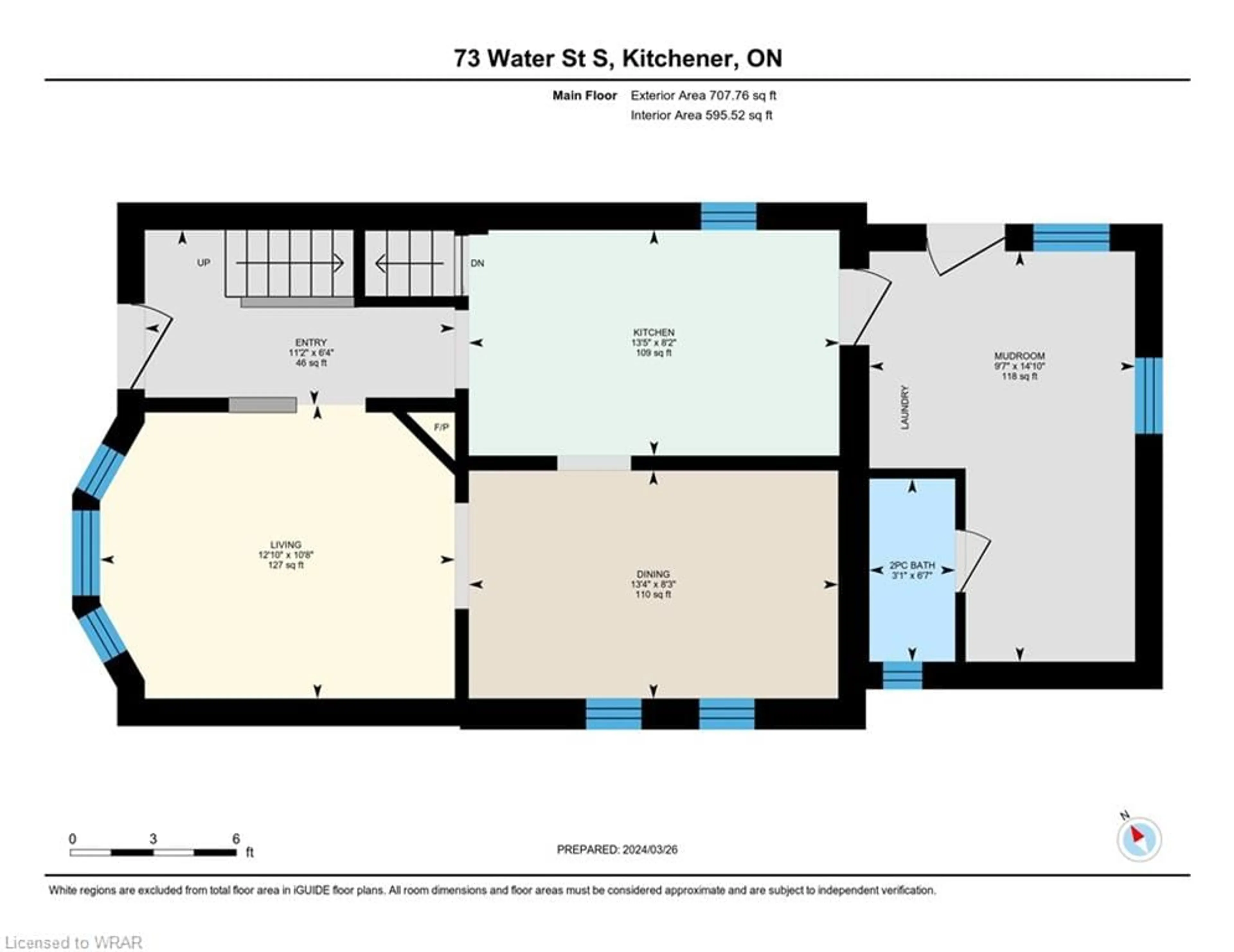 Floor plan for 73 Water St, Kitchener Ontario N2G 1Z4