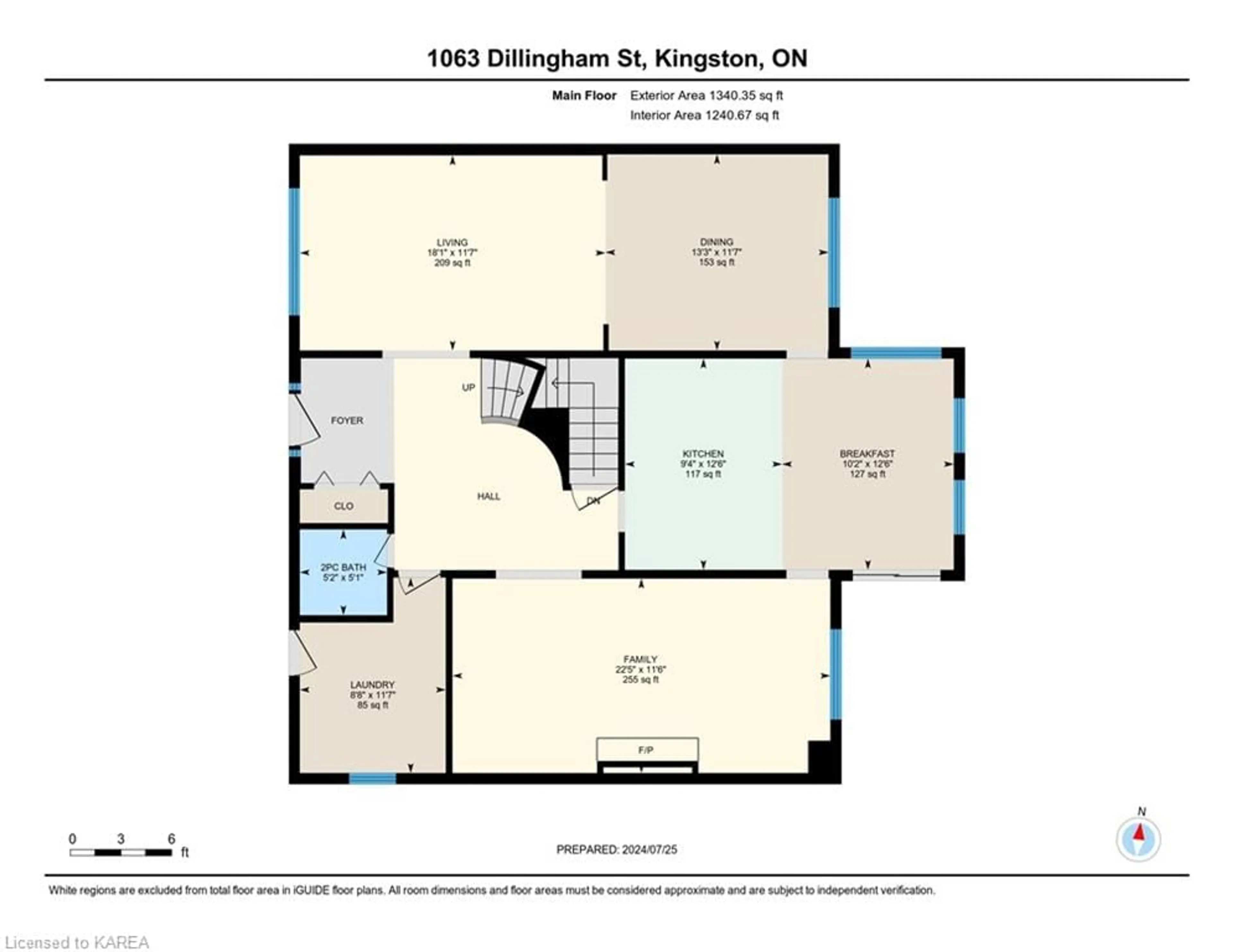 Floor plan for 1063 Dillingham St, Kingston Ontario K7P 2P4