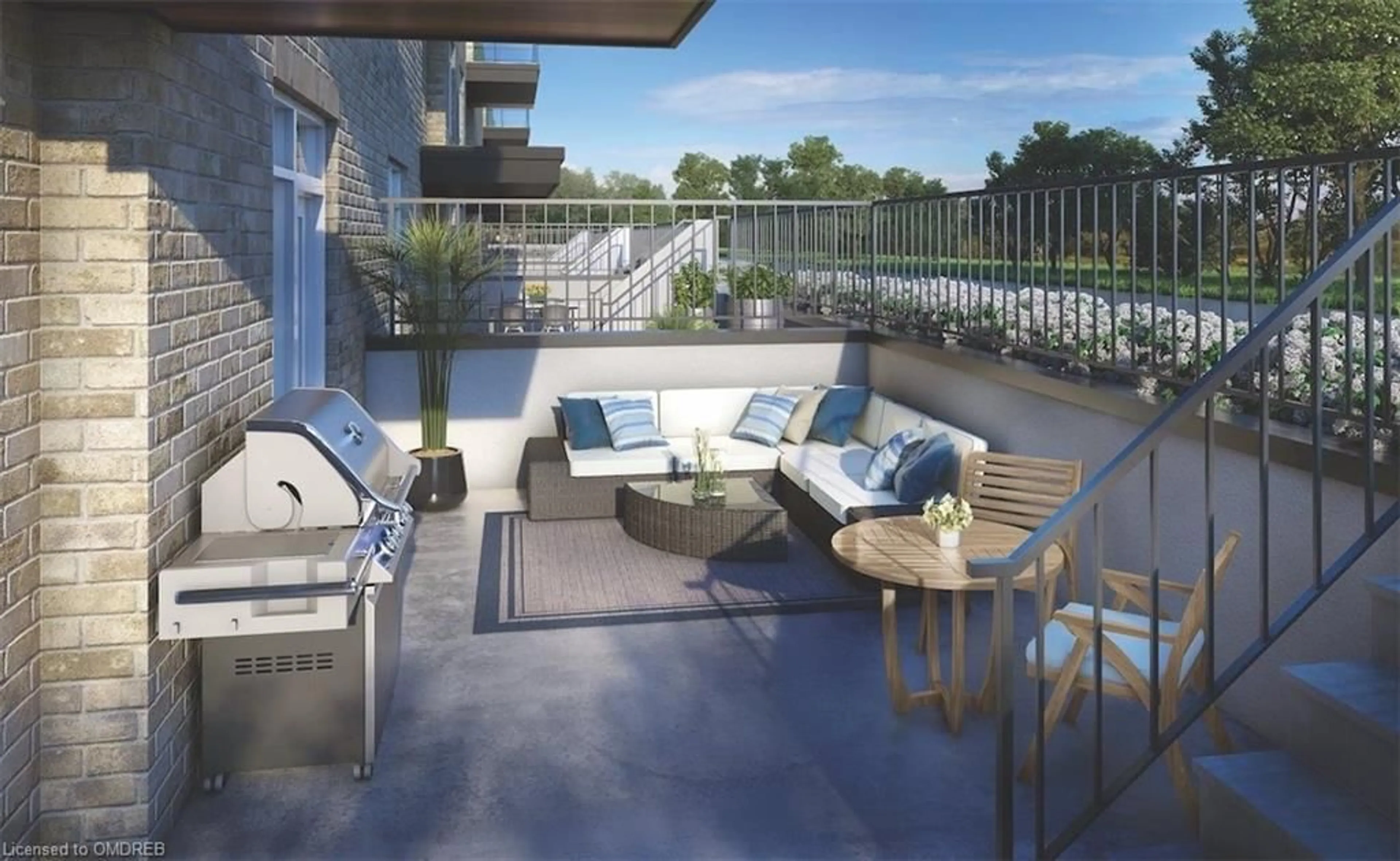 Patio, the fenced backyard for 8175 Britannia Rd #427, Milton Ontario L9T 7E7