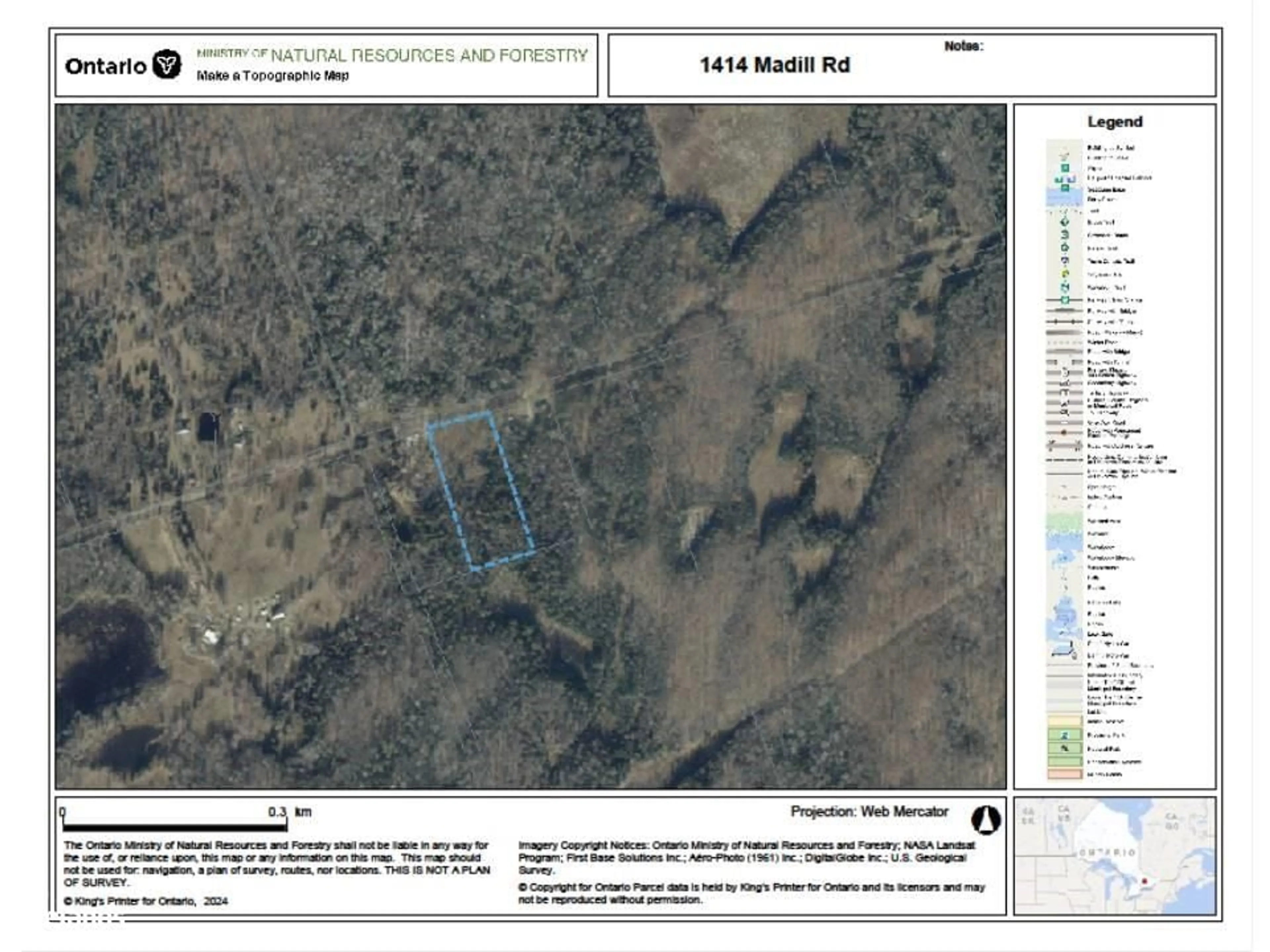 Picture of a map for 1414 Madill Rd, Gooderham Ontario K0M 1R0