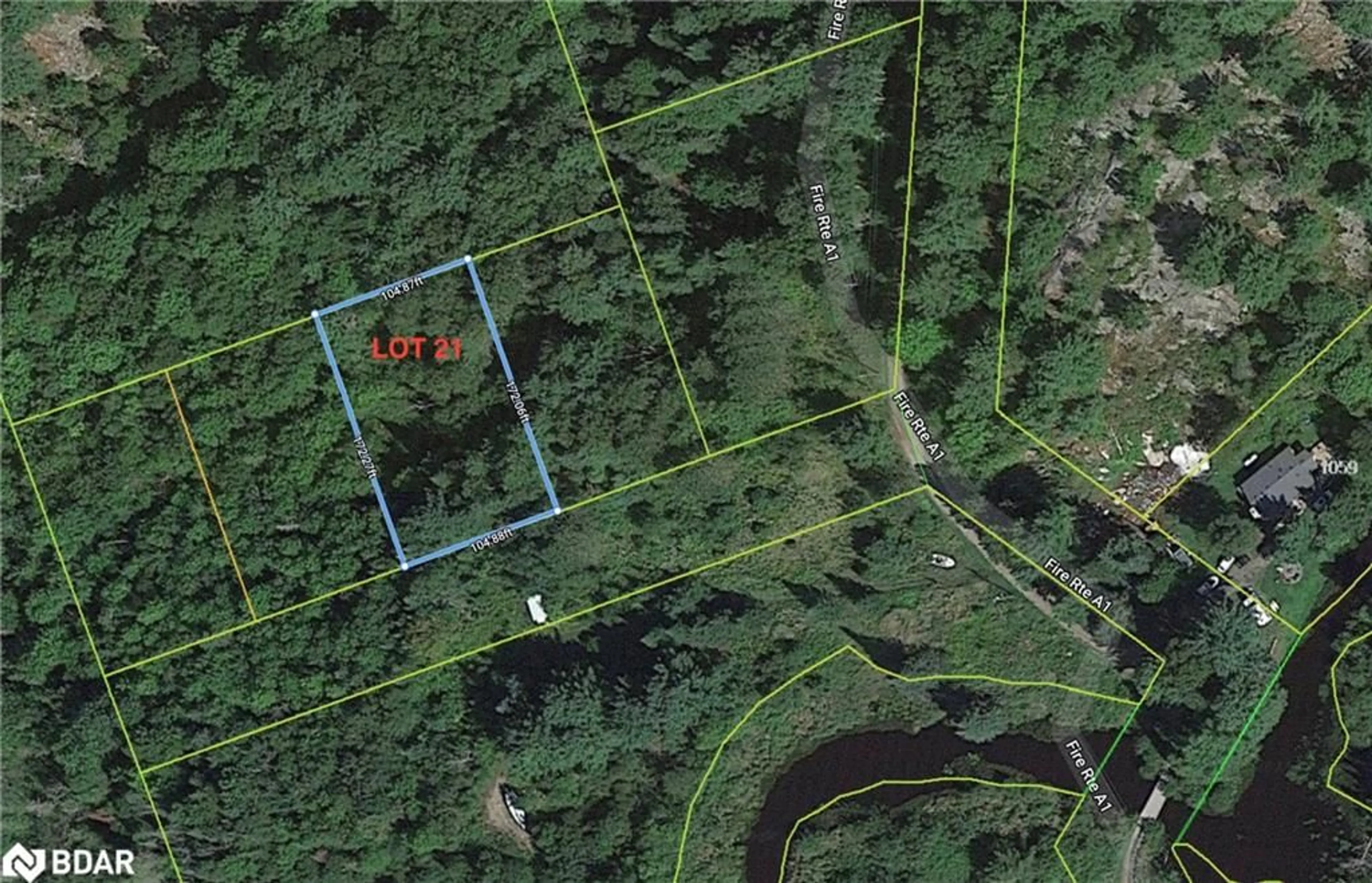 Picture of a map for LOT 21 Unopened Rd All Rd, Gravenhurst Ontario P1P 1R3