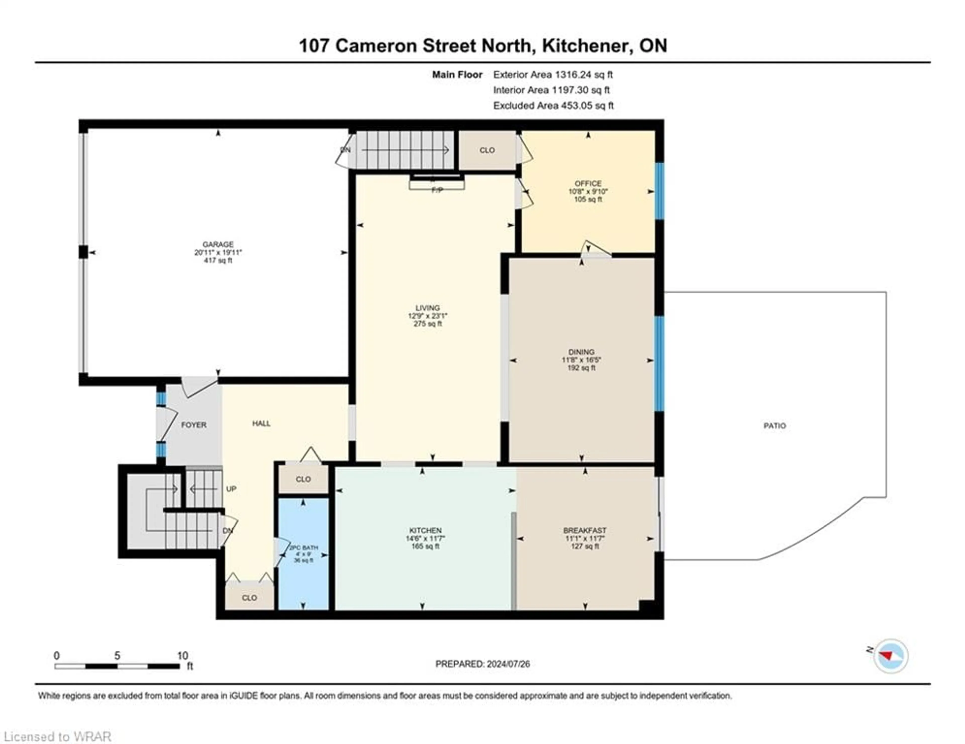 Floor plan for 107 Cameron St, Kitchener Ontario N2H 6T3