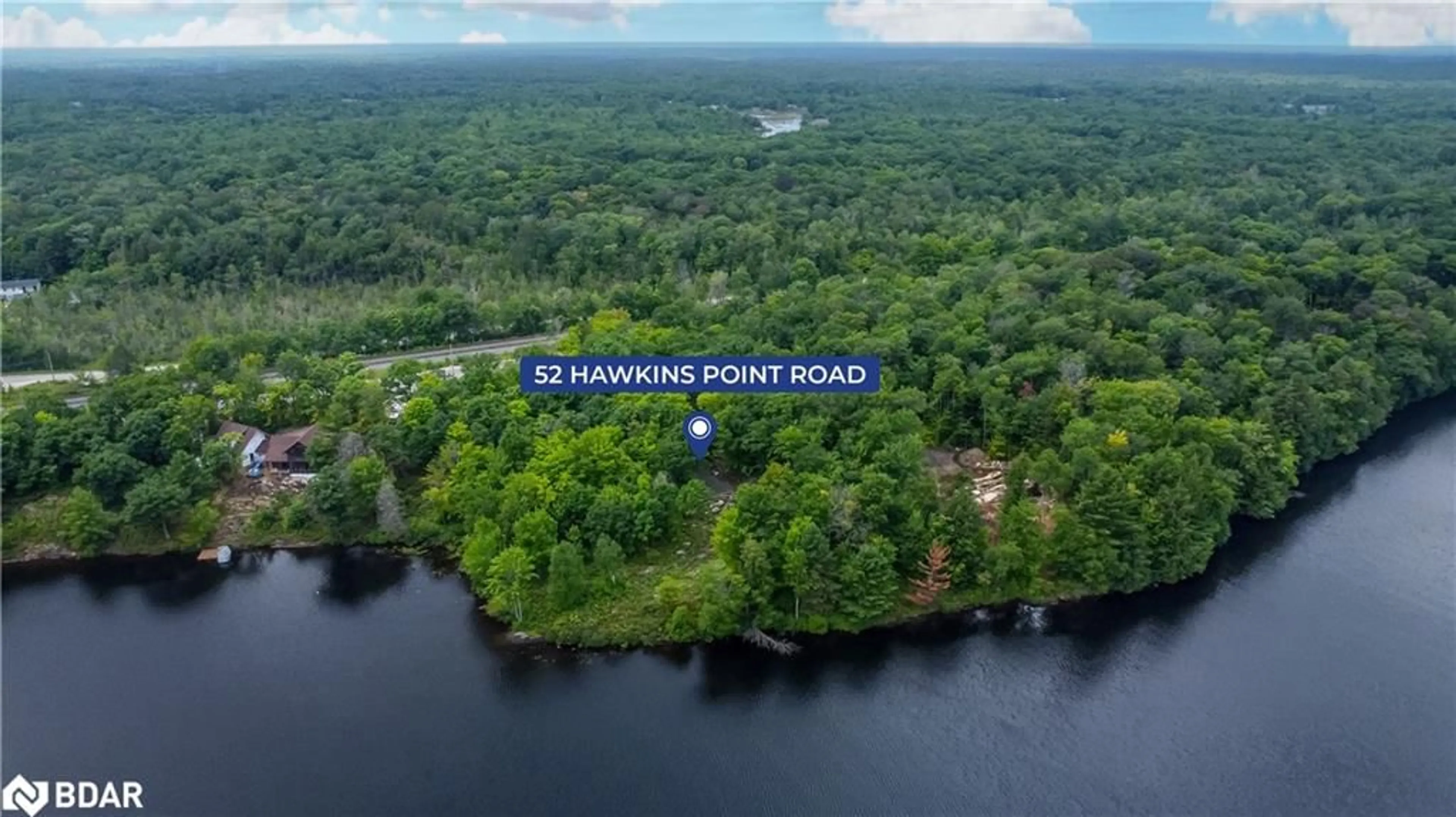 Street view for 52 Hawkins Point Rd, MacTier Ontario P0C 1H0