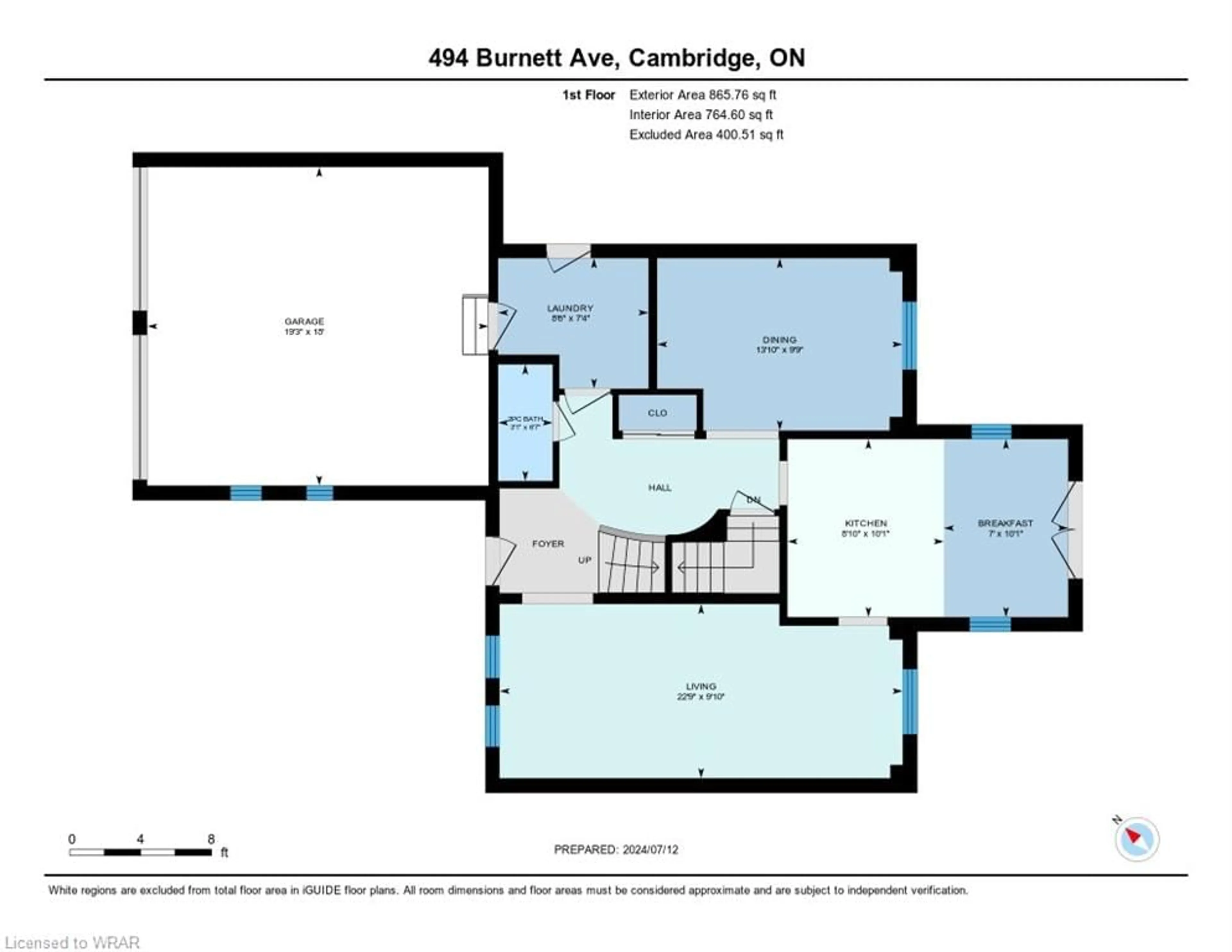 Floor plan for 494 Burnett Ave, Cambridge Ontario N1T 1L6