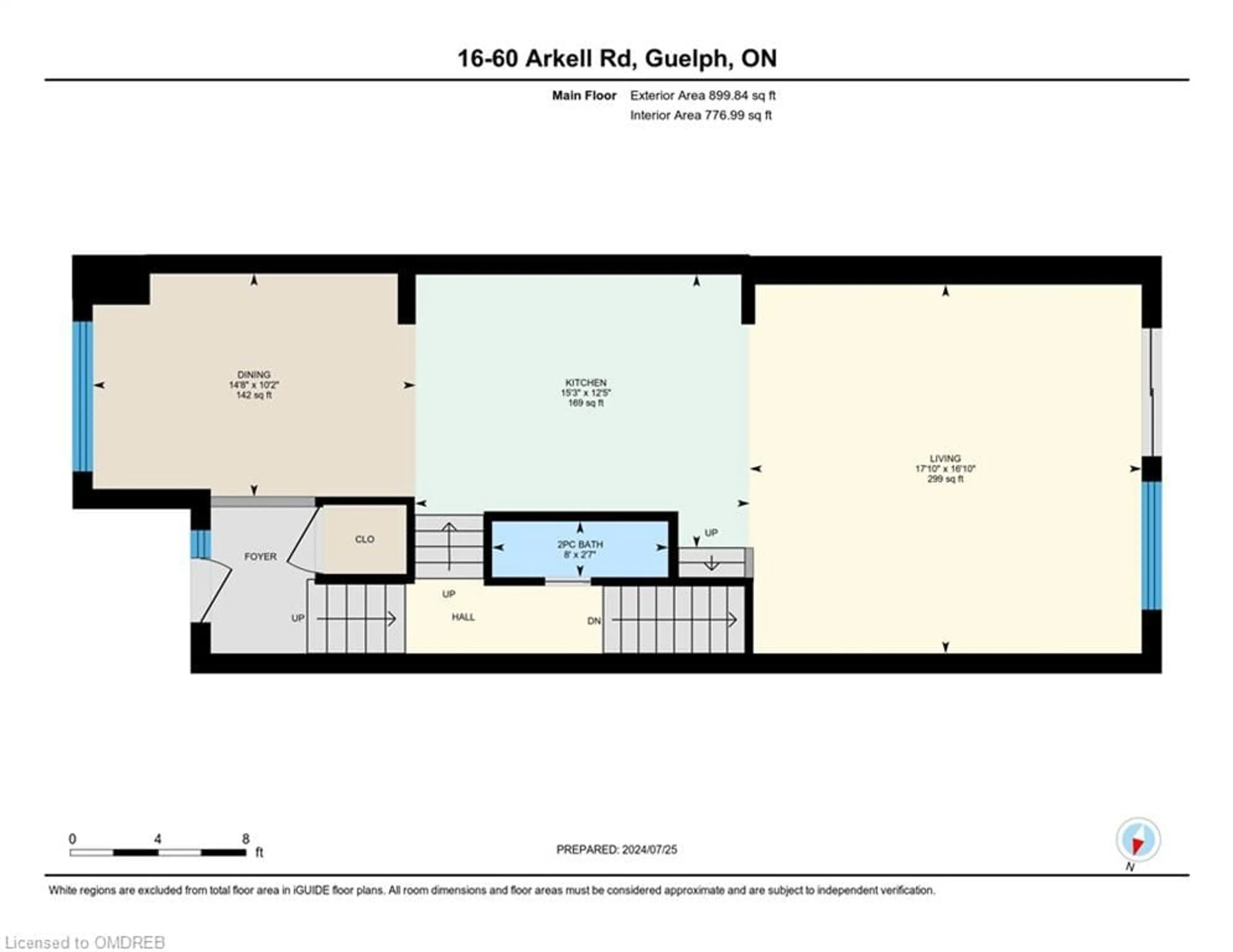 Floor plan for 60 Arkell Road #16, Guelph Ontario N1L 0N7