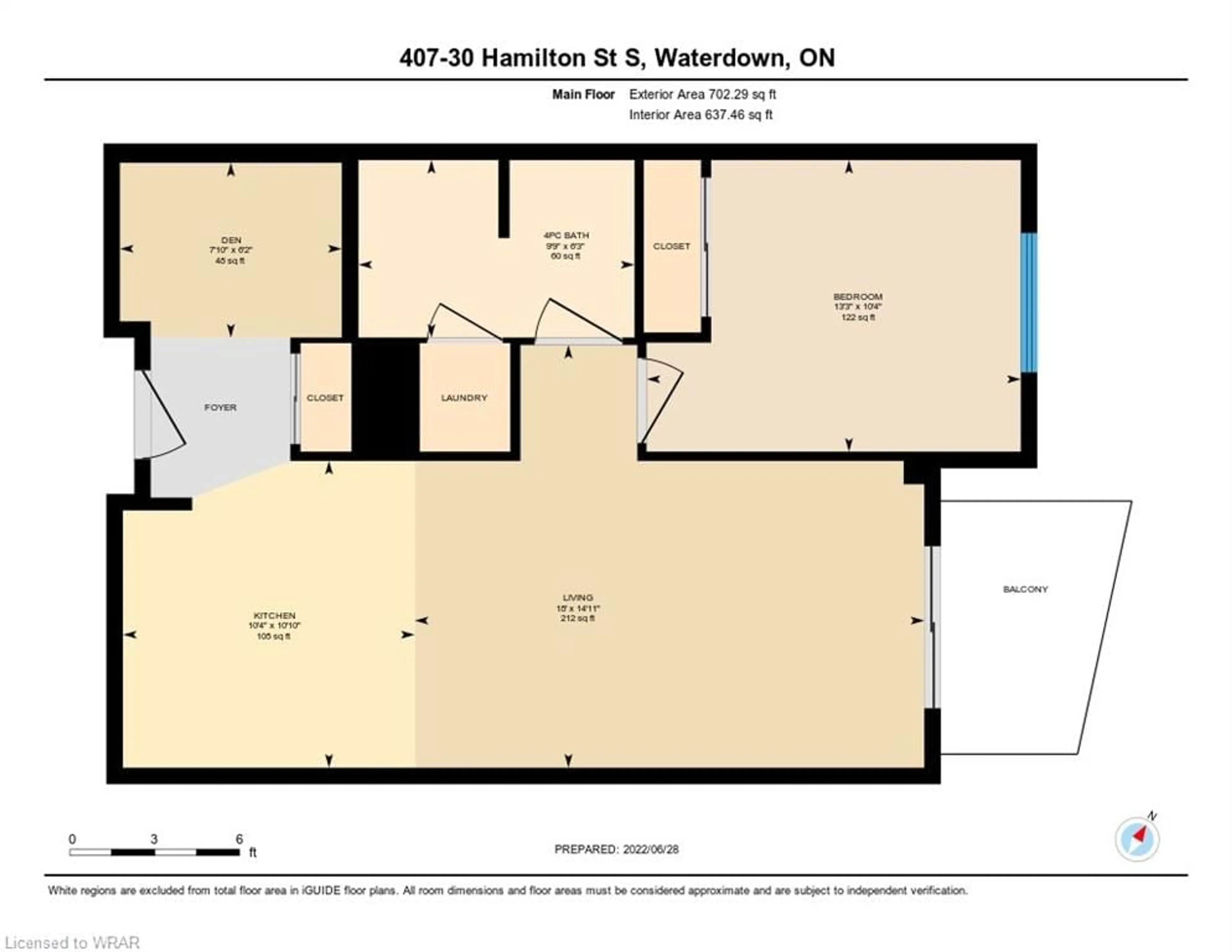 Floor plan for 30 Hamilton St #407, Waterdown Ontario L0R 2H4