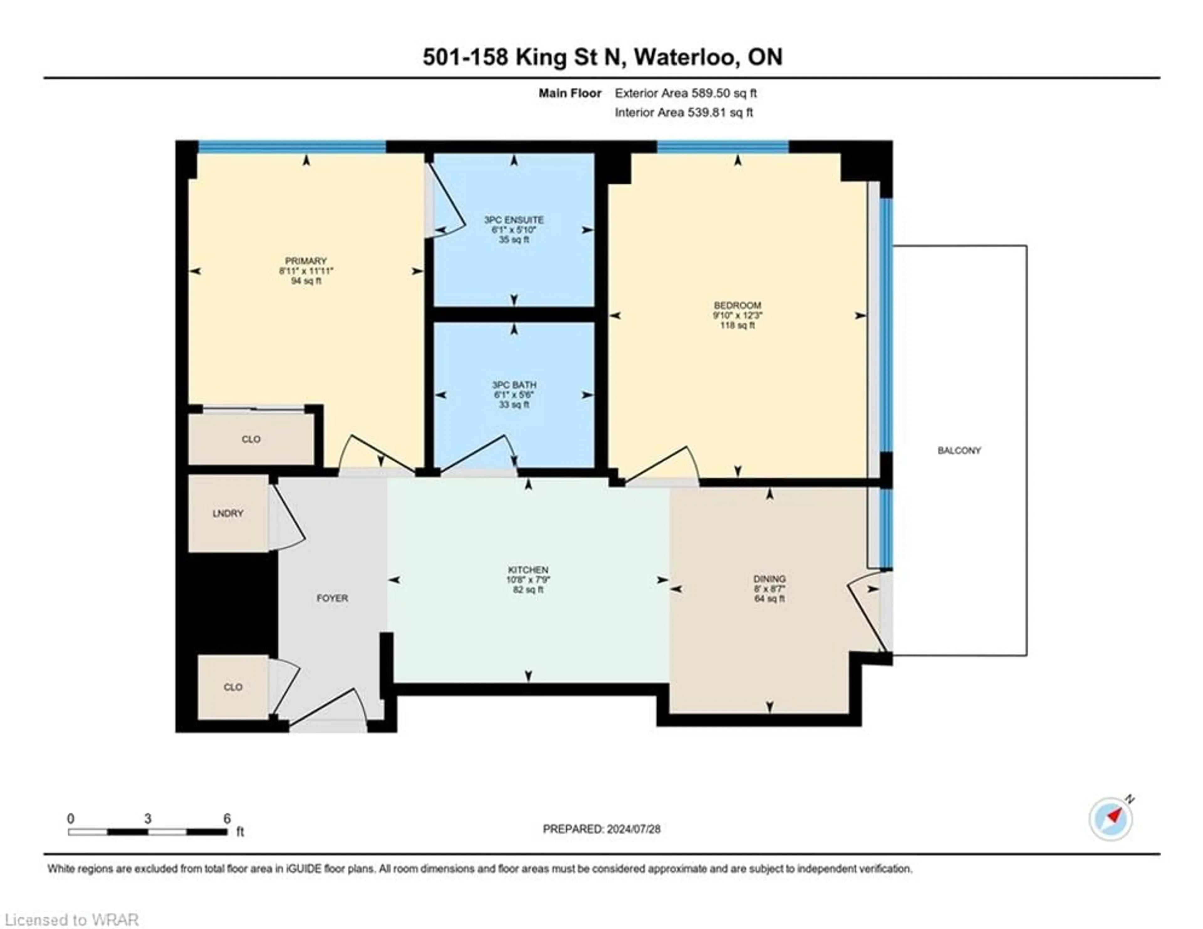 Floor plan for 158 King St #501, Waterloo Ontario N2J 0E5