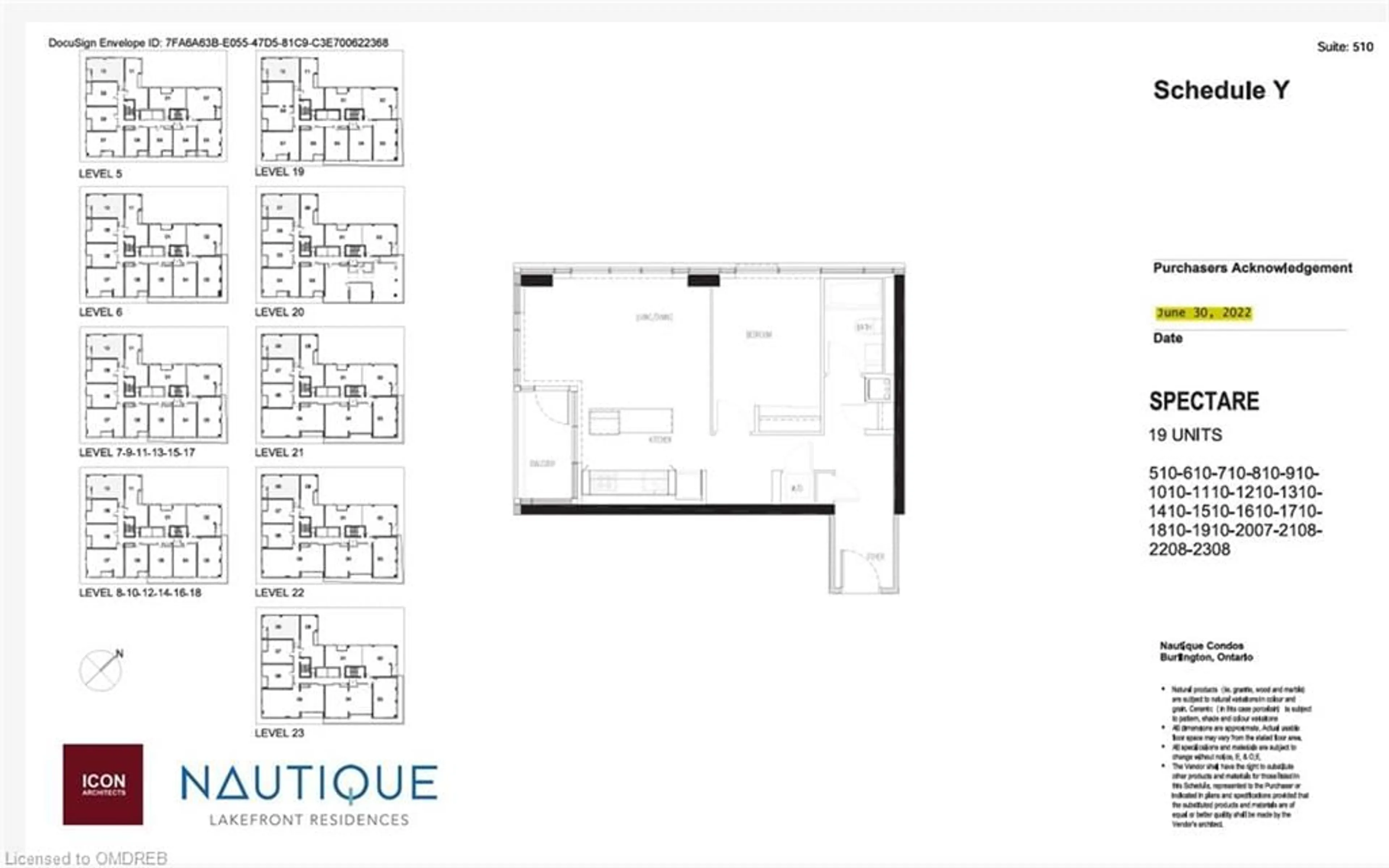 Floor plan for 370 Martha St #510, Burlington Ontario L7R 2P7