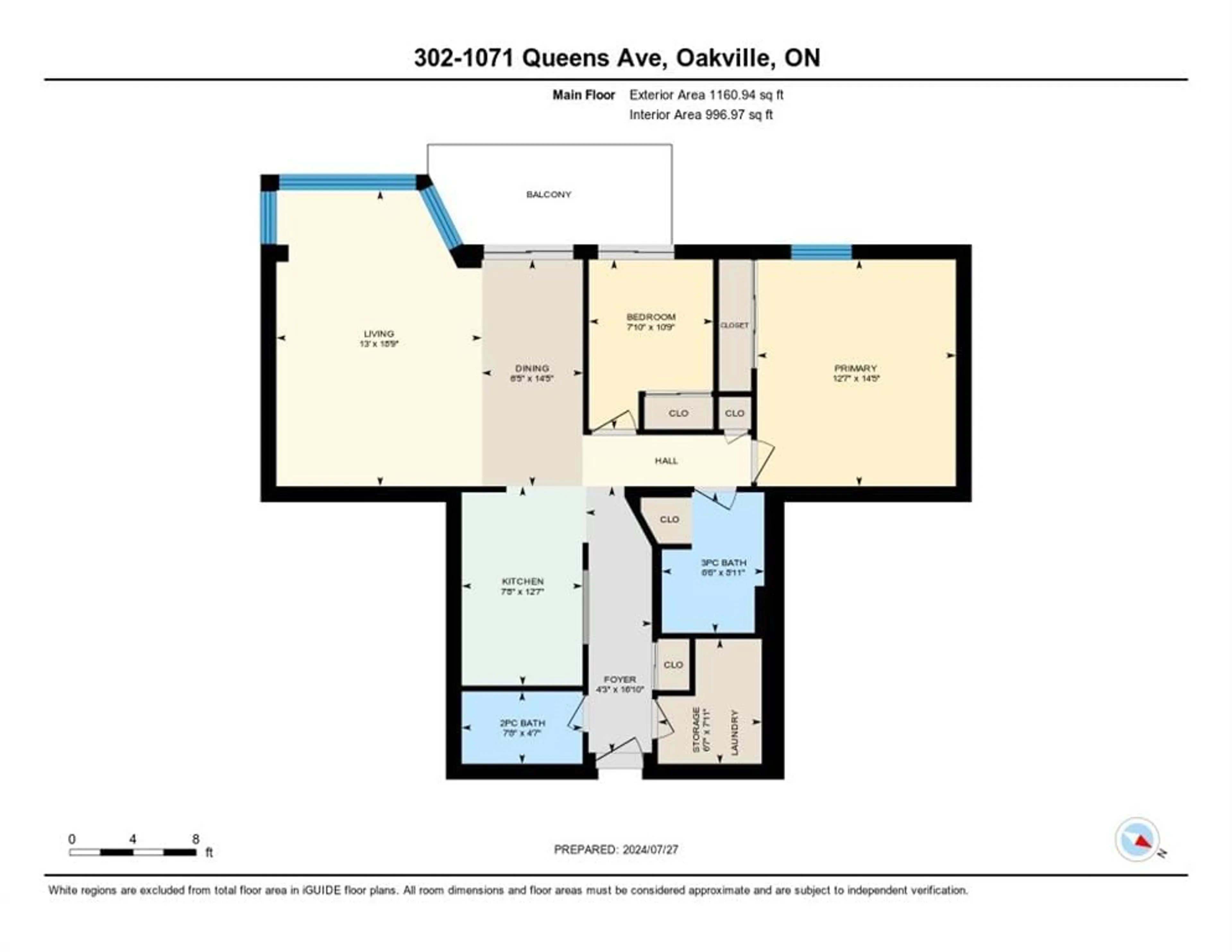 Floor plan for 1071 Queens Ave #302, Oakville Ontario L6H 2R5