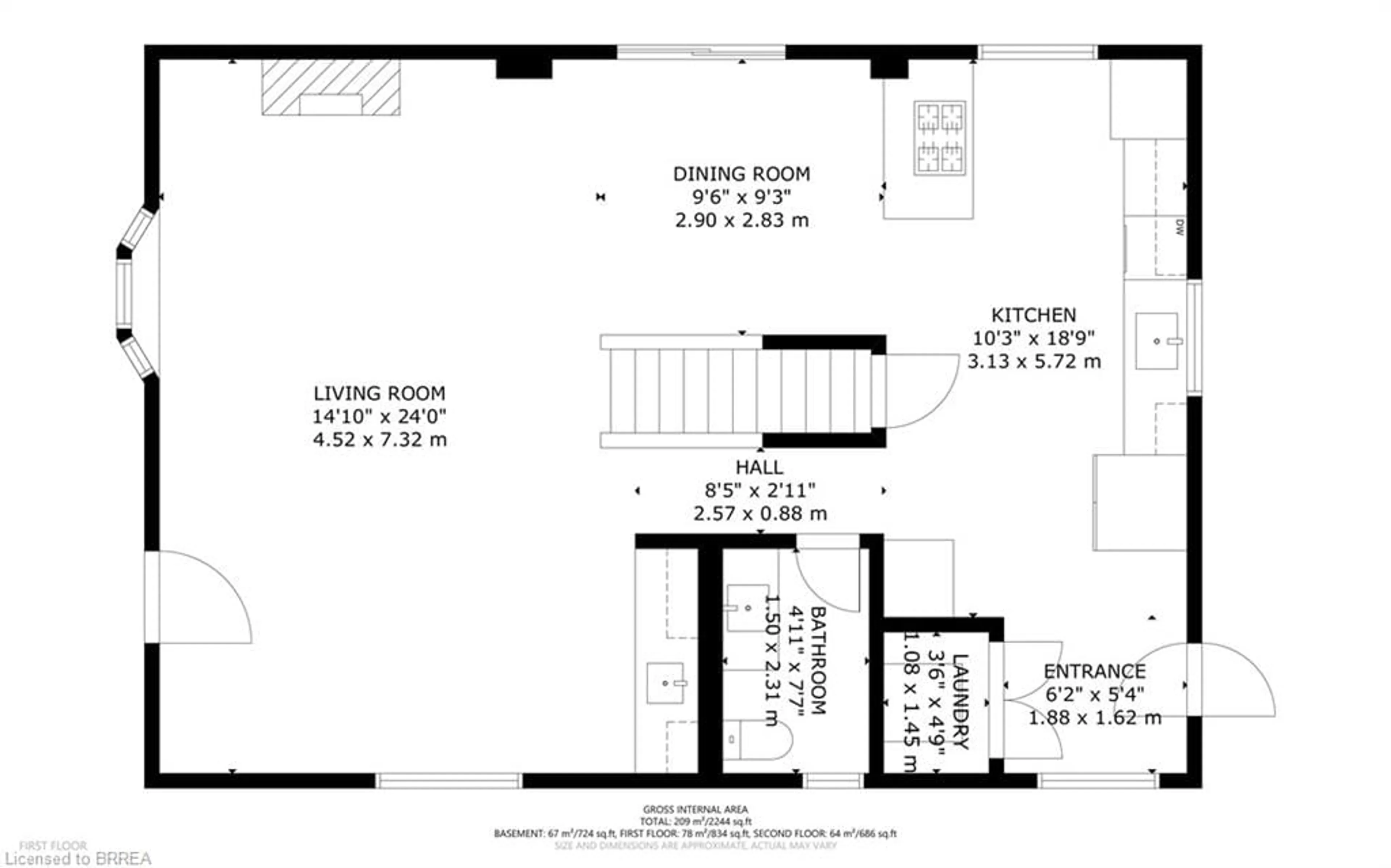 Floor plan for 371 Grand River Ave, Brantford Ontario N3T 4Y9