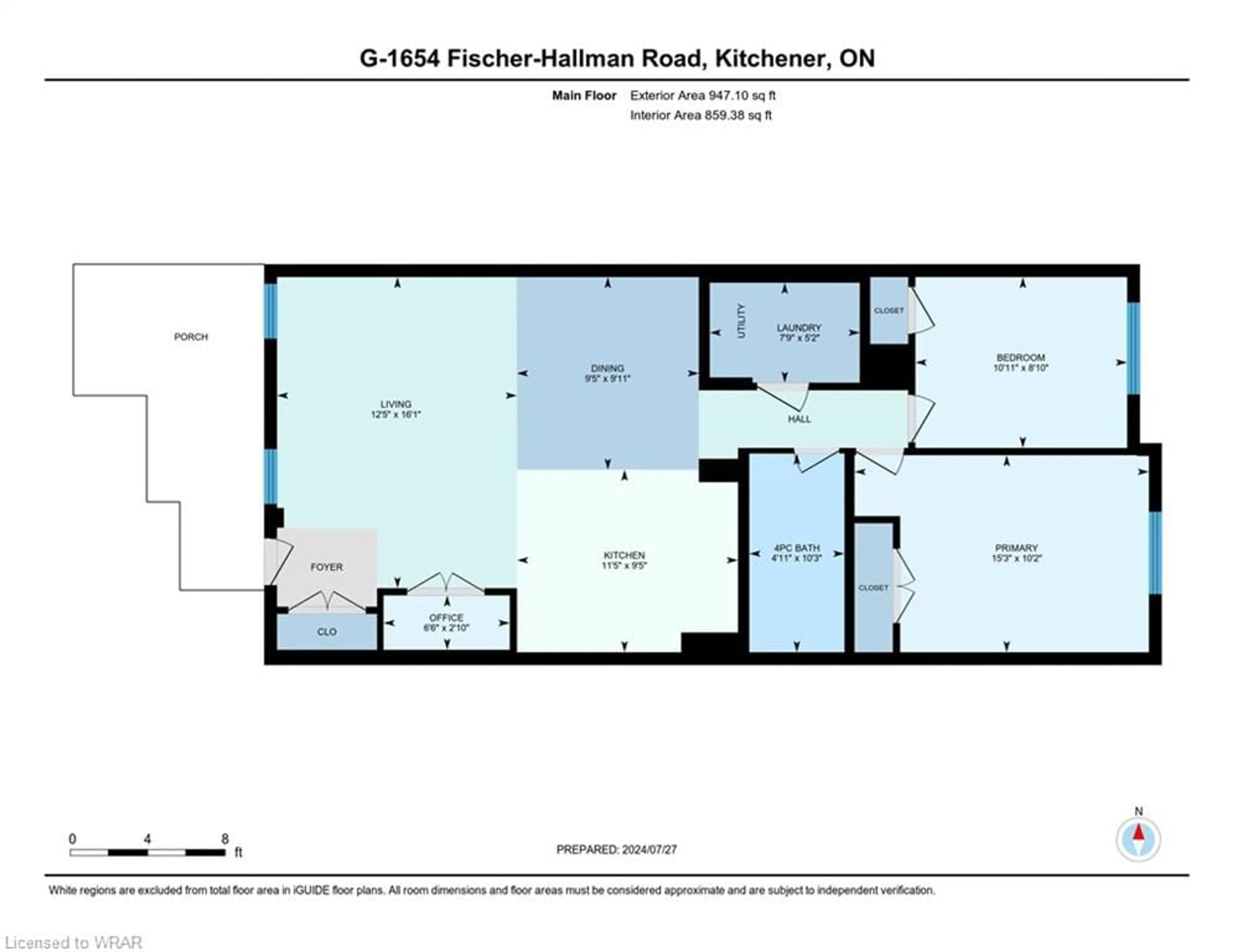 Floor plan for 1654 Fischer Hallman Rd #G, Kitchener Ontario N2R 0C6