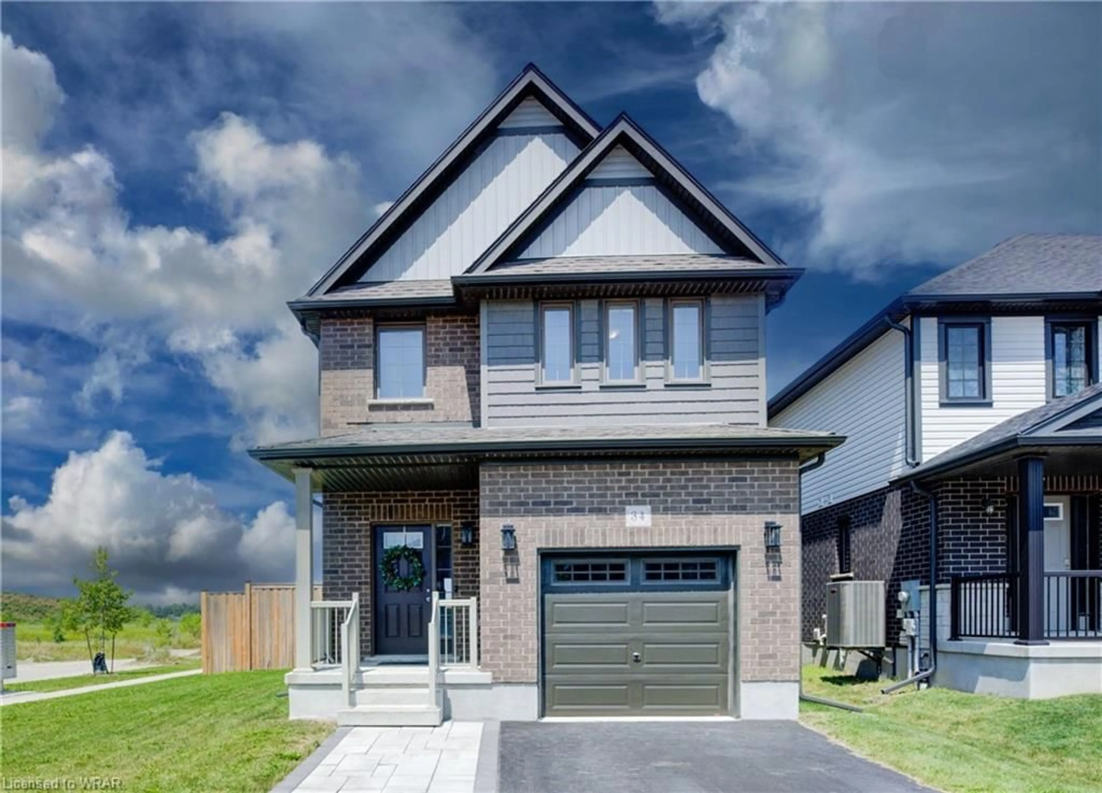 Home with brick exterior material for 34 Miranda Path, Elmira Ontario N3B 0A1