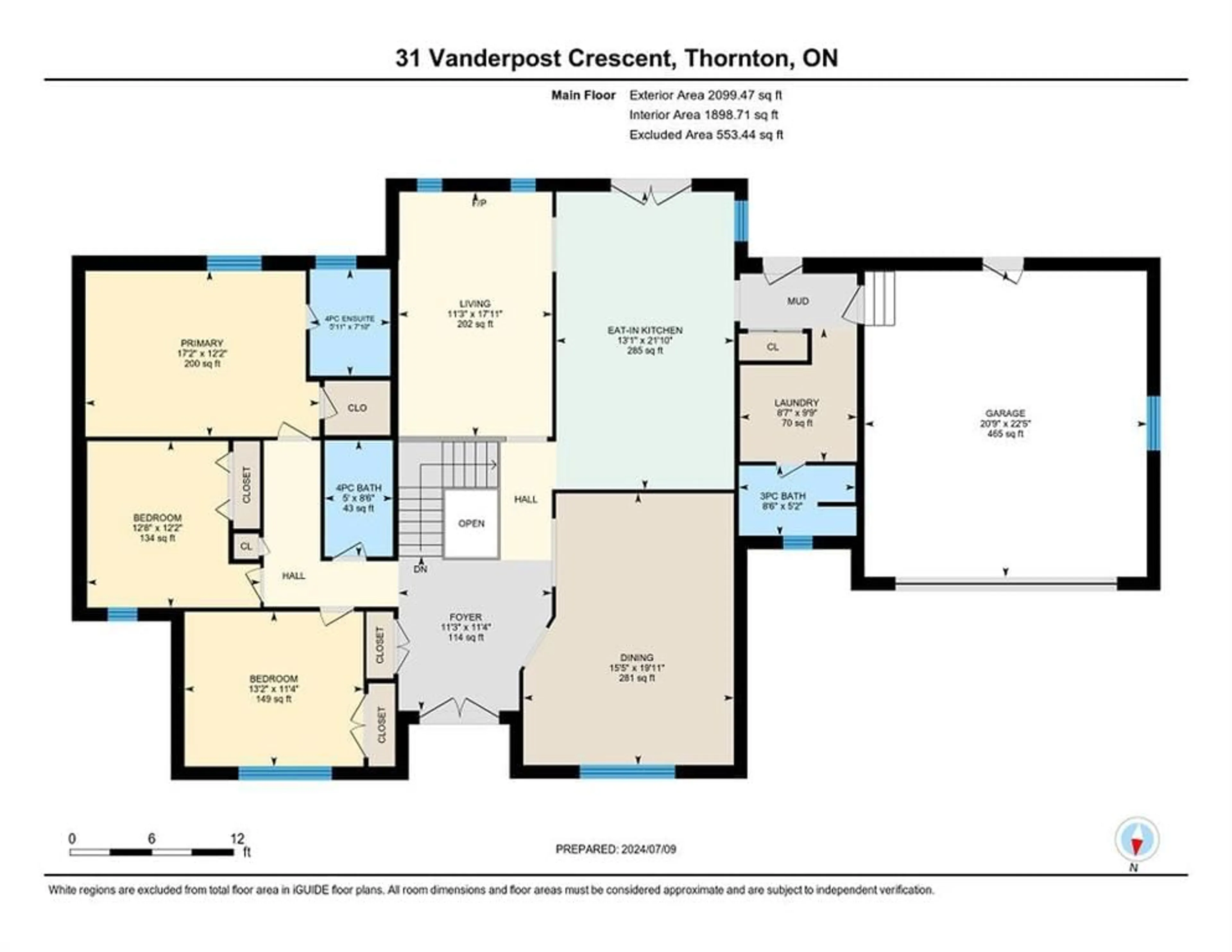 Floor plan for 31 Vanderpost Cres, Essa Ontario L0L 2N0