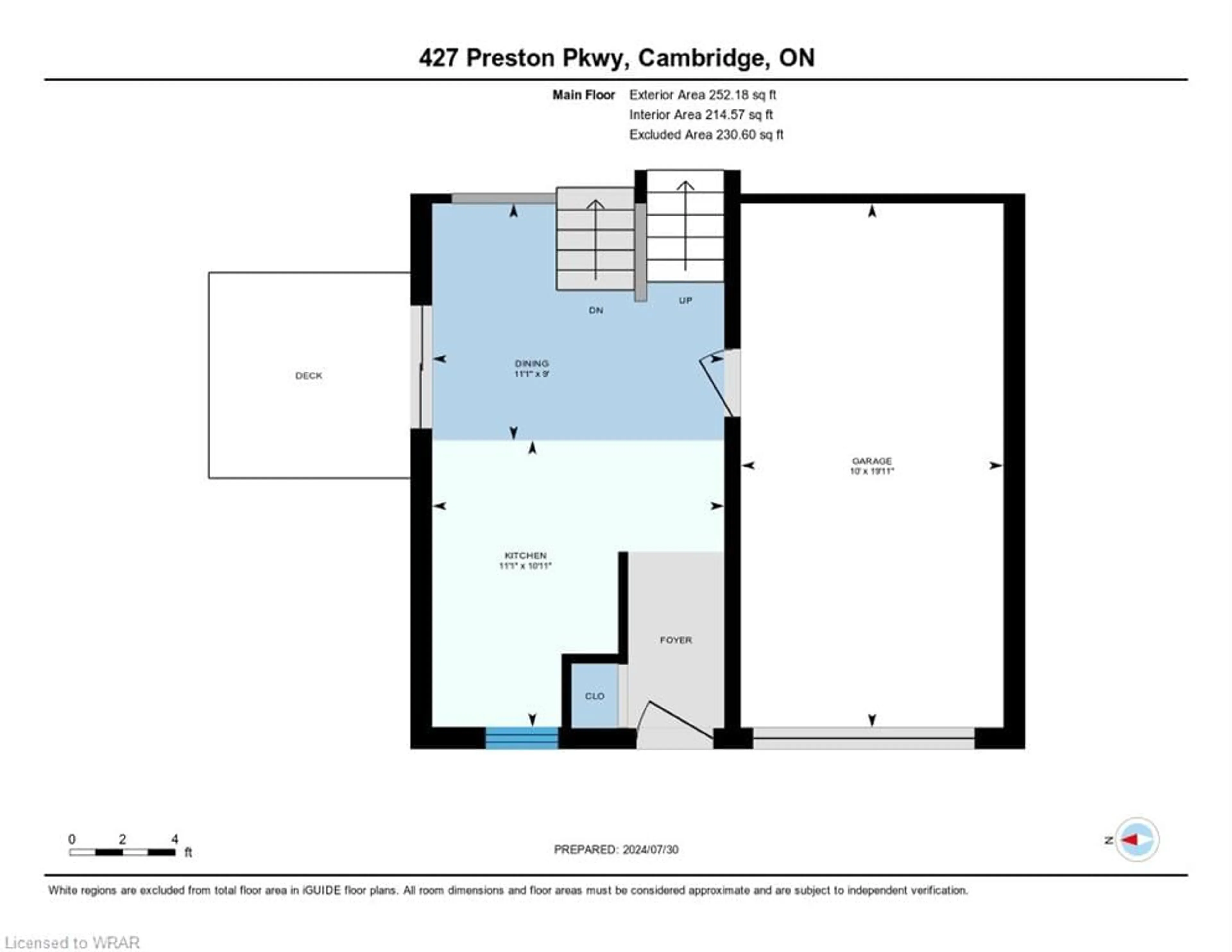 Floor plan for 427 Preston Pky, Cambridge Ontario N3H 4X3