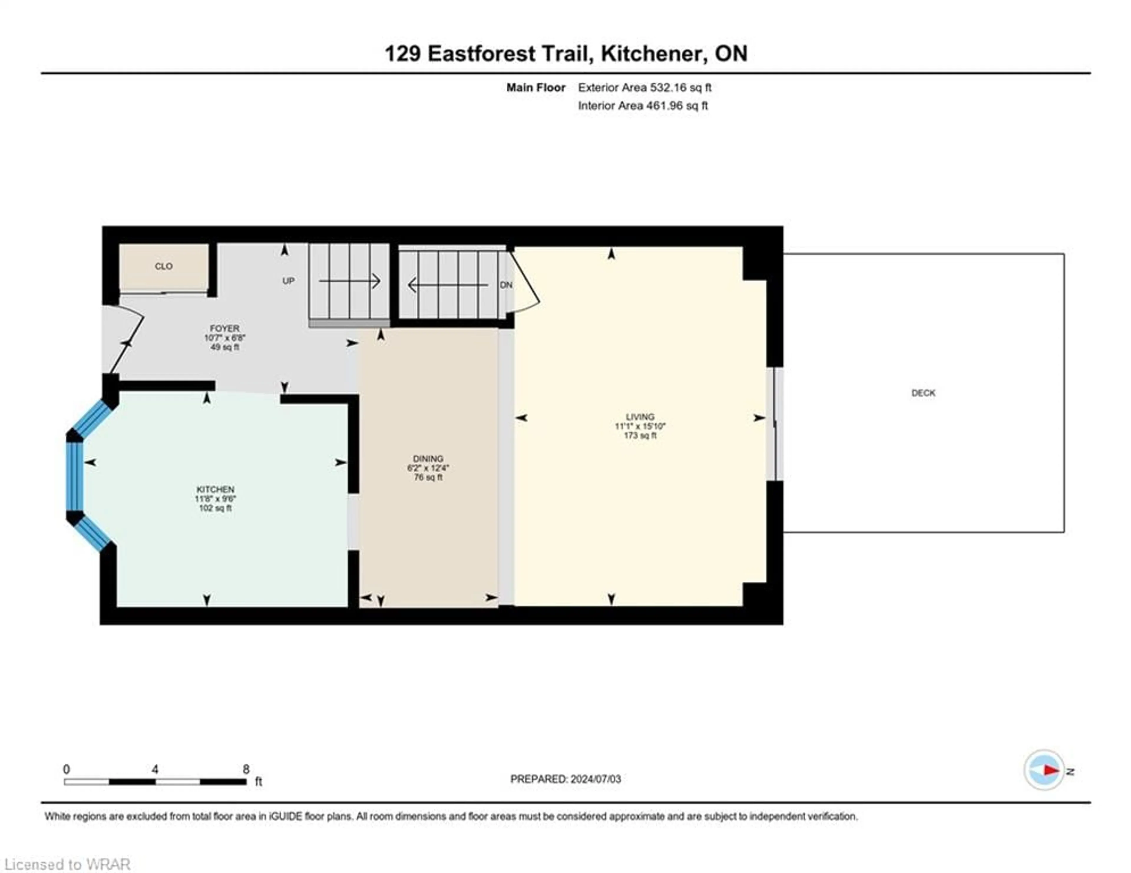 Floor plan for 129 Eastforest Trail, Kitchener Ontario N2N 3E4