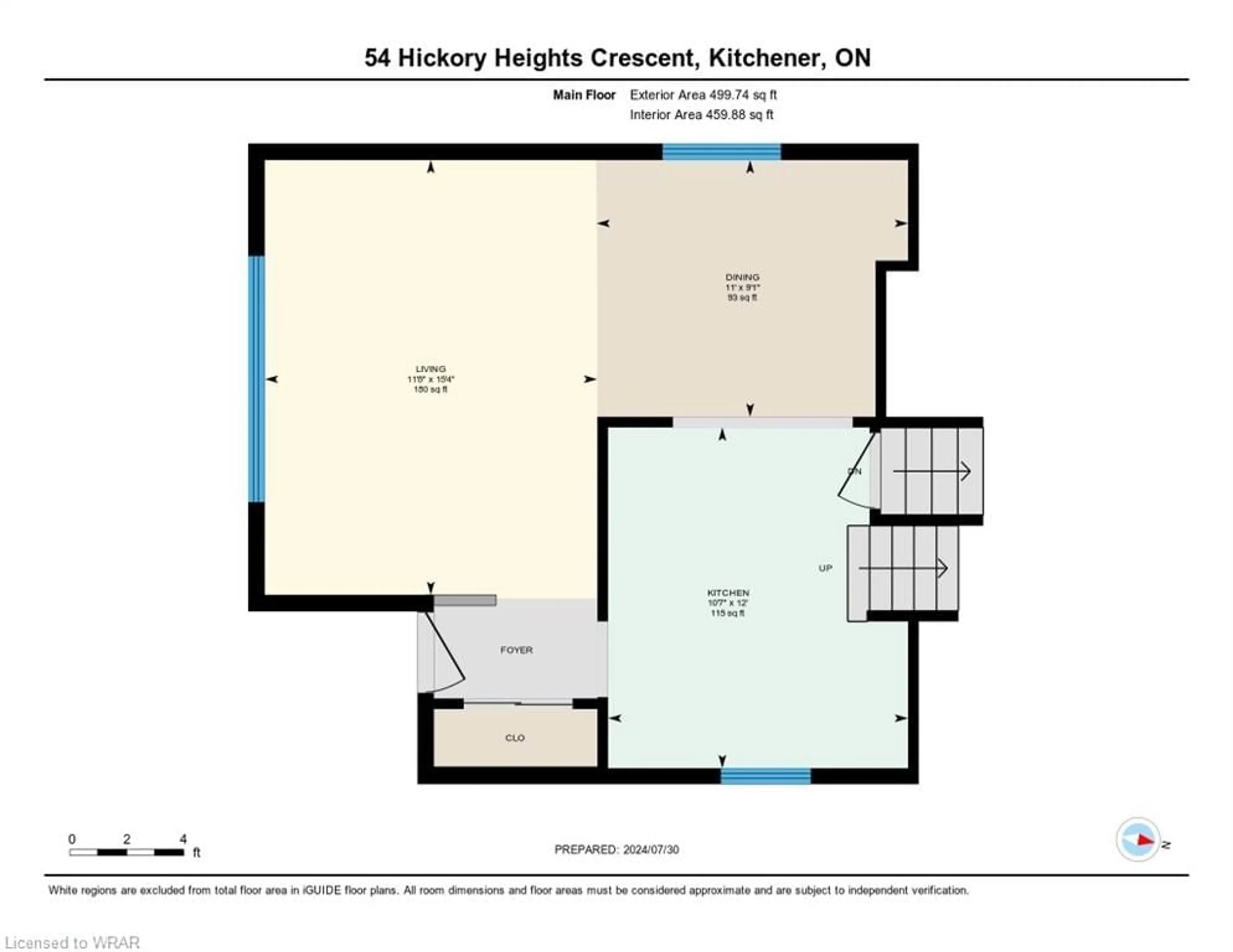 Floor plan for 54 Hickory Heights Cres, Kitchener Ontario N2N 1H4