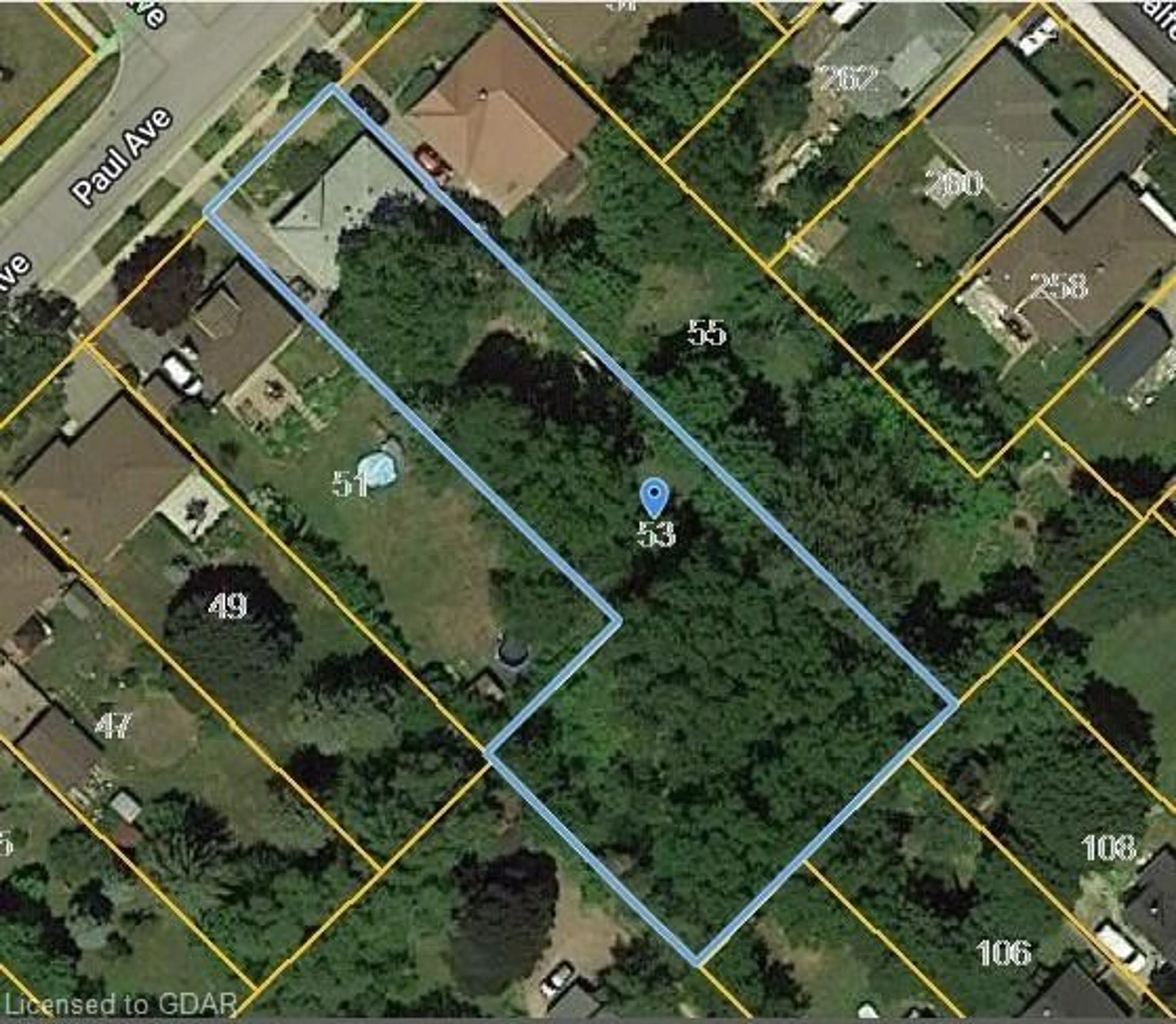 Picture of a map for 53 Paul Ave, Guelph Ontario N1E 1S3