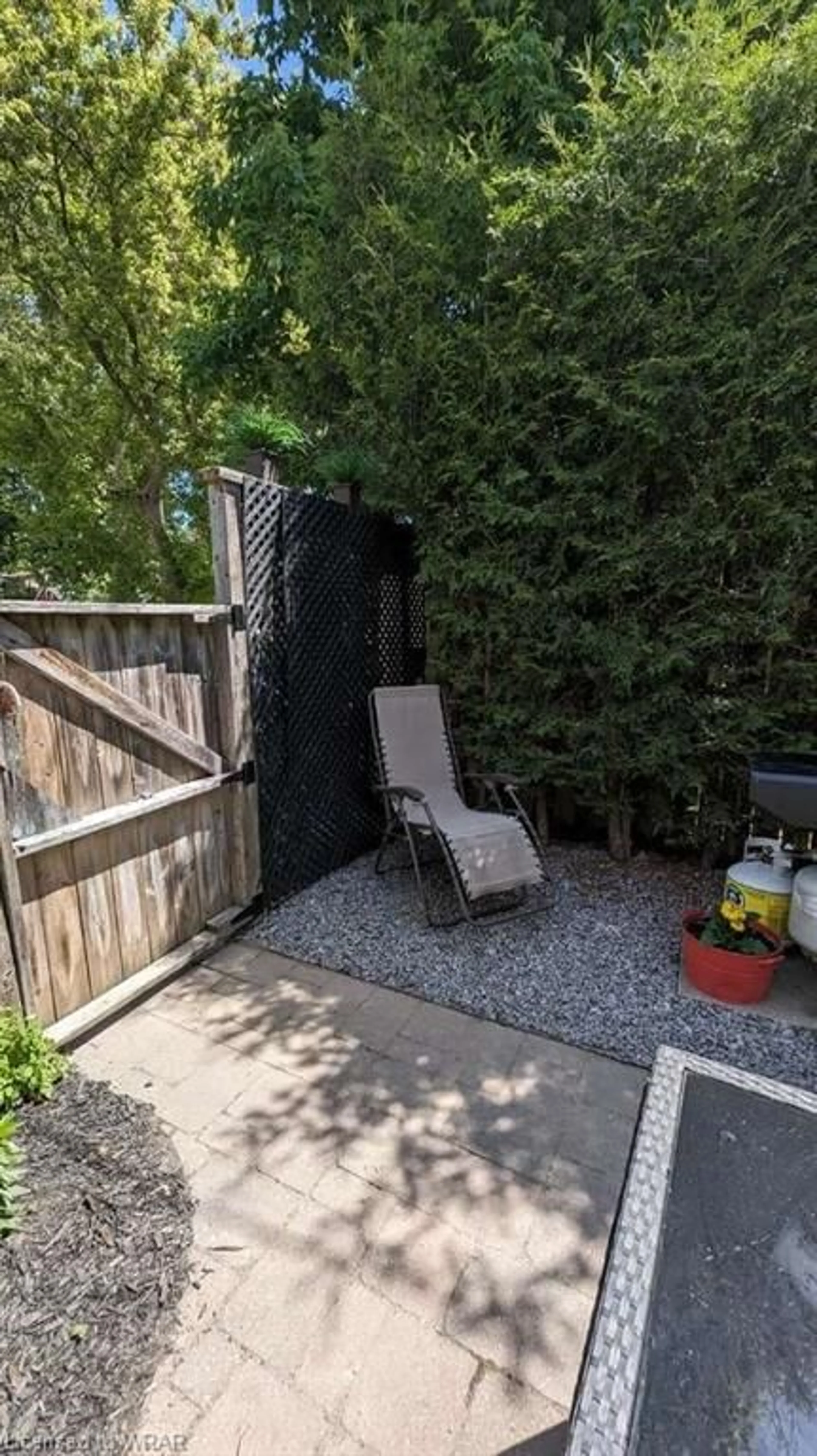 Patio, the fenced backyard for 282 Mcdonnel St, Peterborough Ontario K9H 2W5