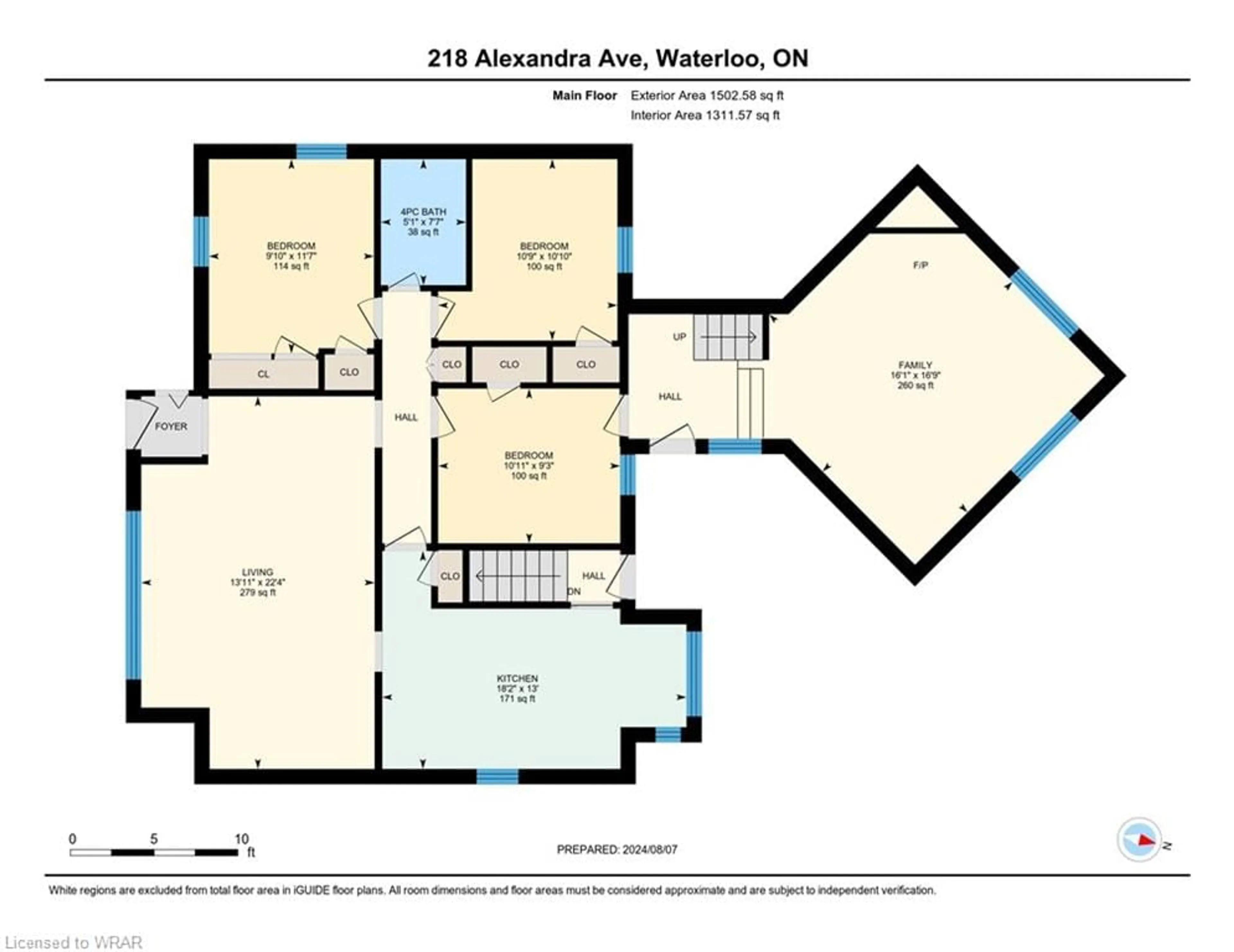 Floor plan for 218 Alexandra Ave, Waterloo Ontario N2L 1M7