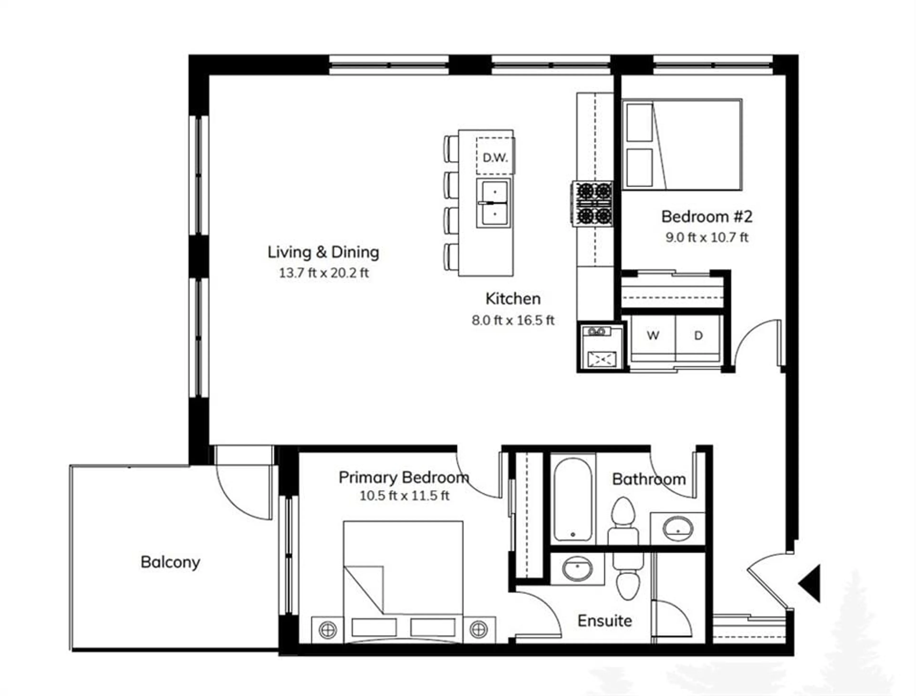 Floor plan for 15 Pine Needle Way #202, Huntsville Ontario P1H 0G4