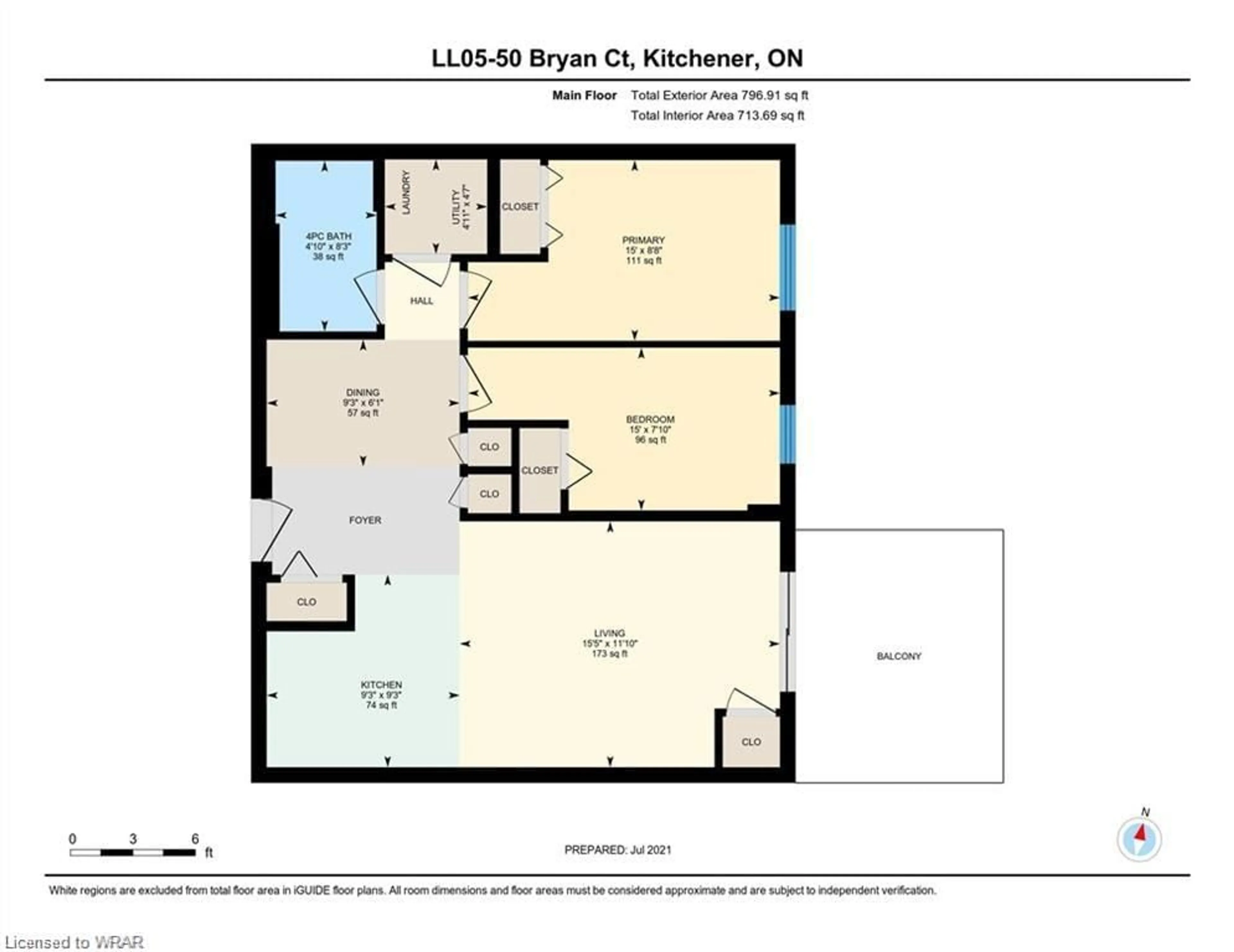 Floor plan for 50 Bryan Crt #LL05, Kitchener Ontario N2A 4N4