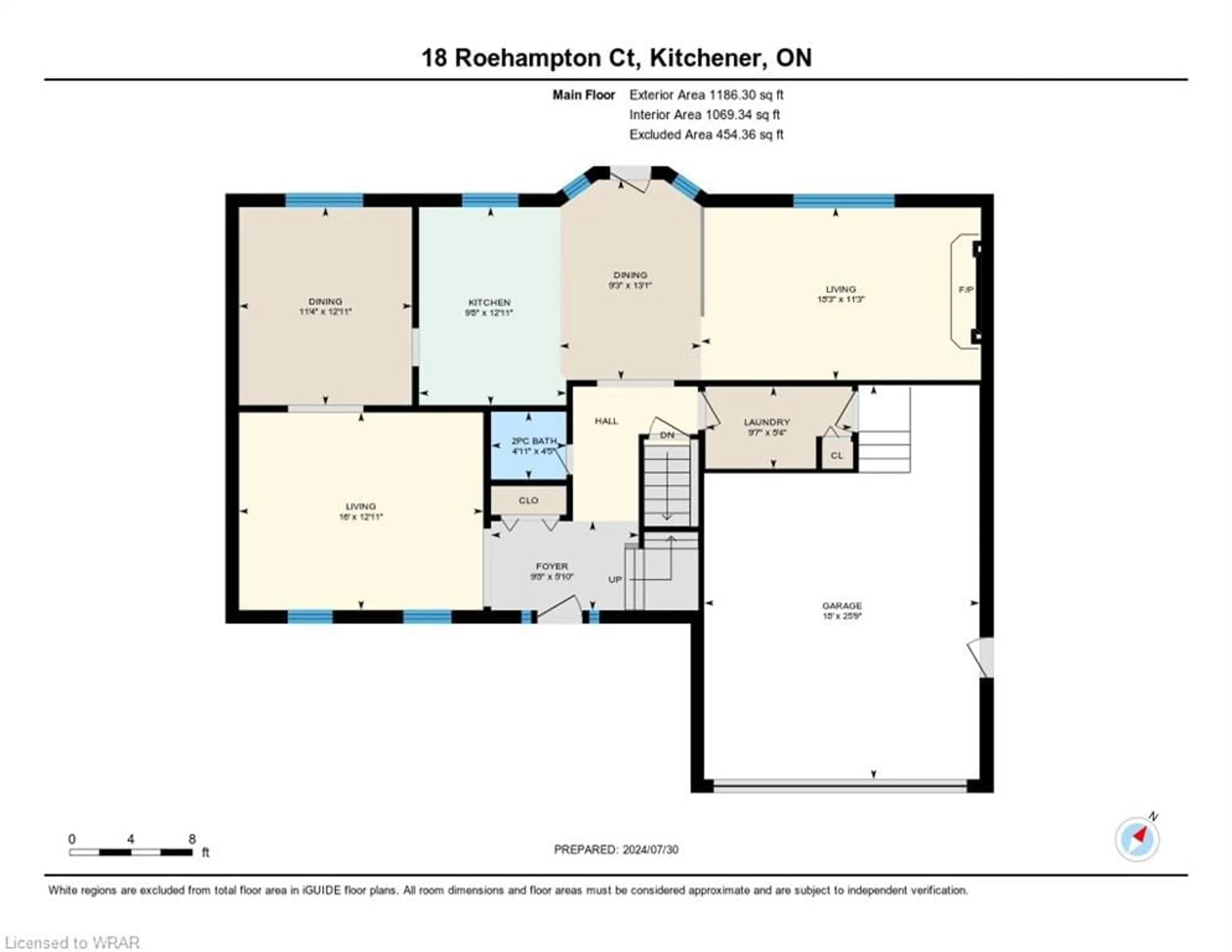 Floor plan for 18 Roehampton Crt, Kitchener Ontario N2A 3L1